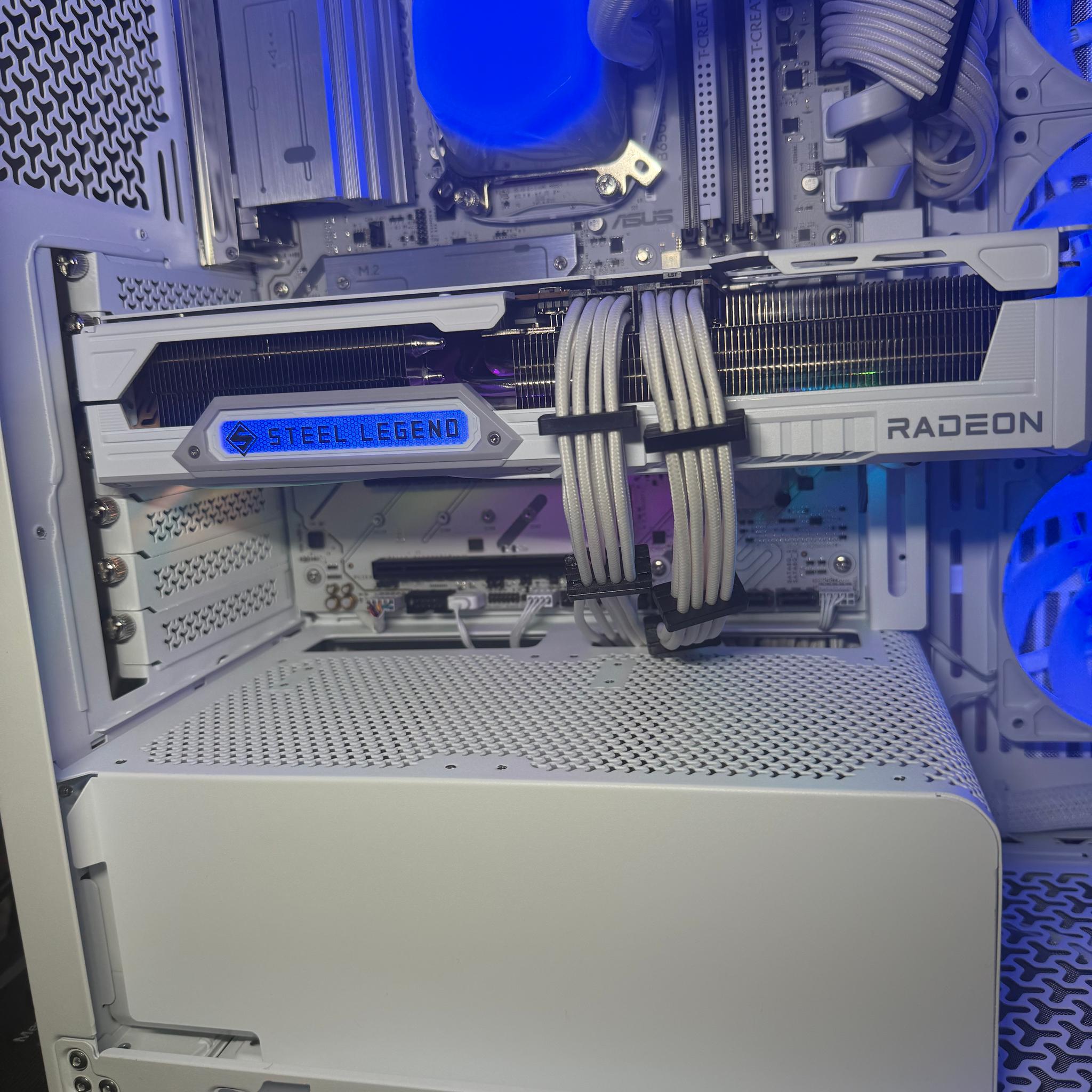 Custom White All AMD build.  9070XT and 9700X CPU