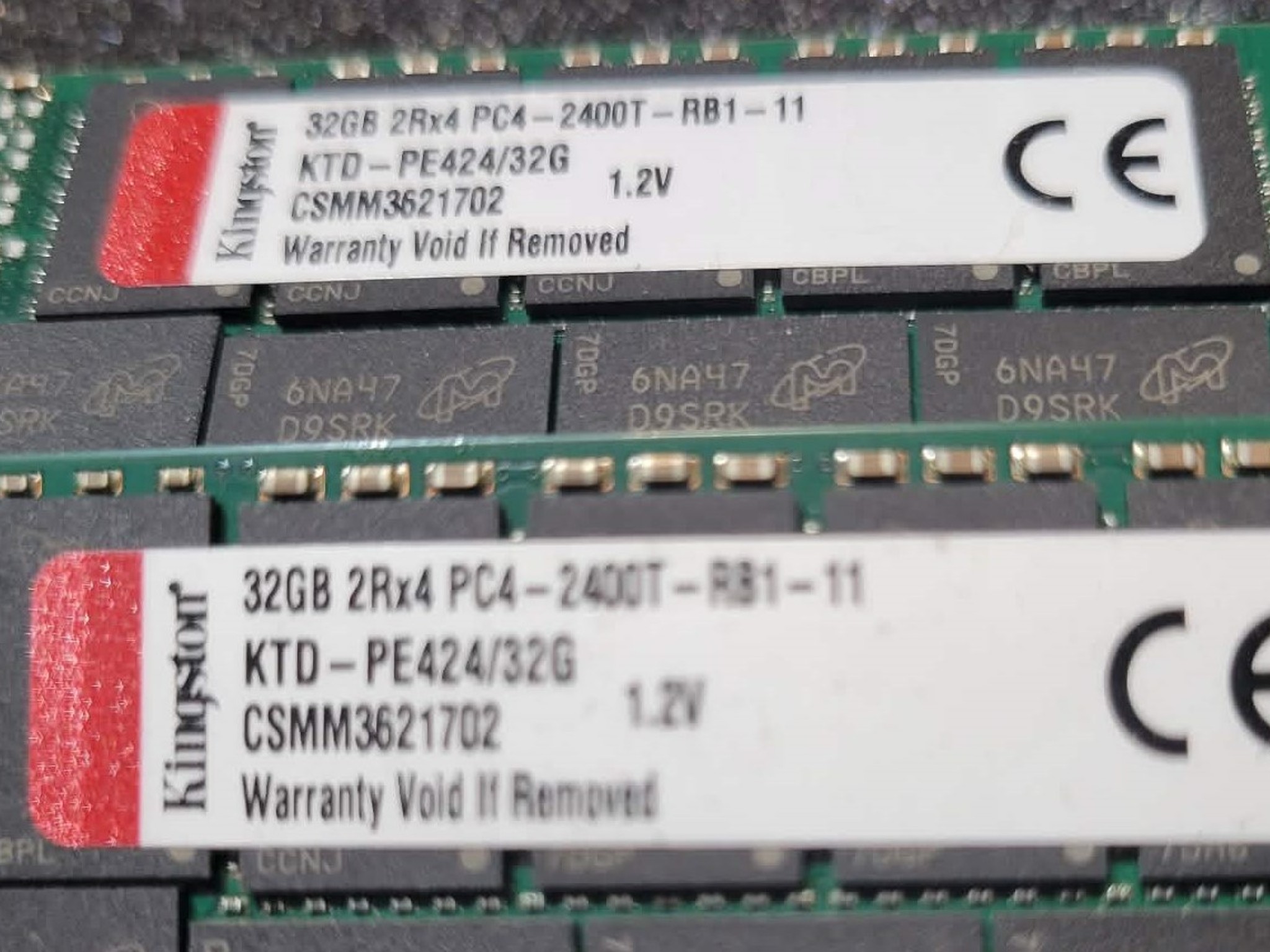 Kingston 256GB (8x32GB) DDR4 2Rx4 PC4-2400T-RB11-11 ECC Reg Server Memory RAM
