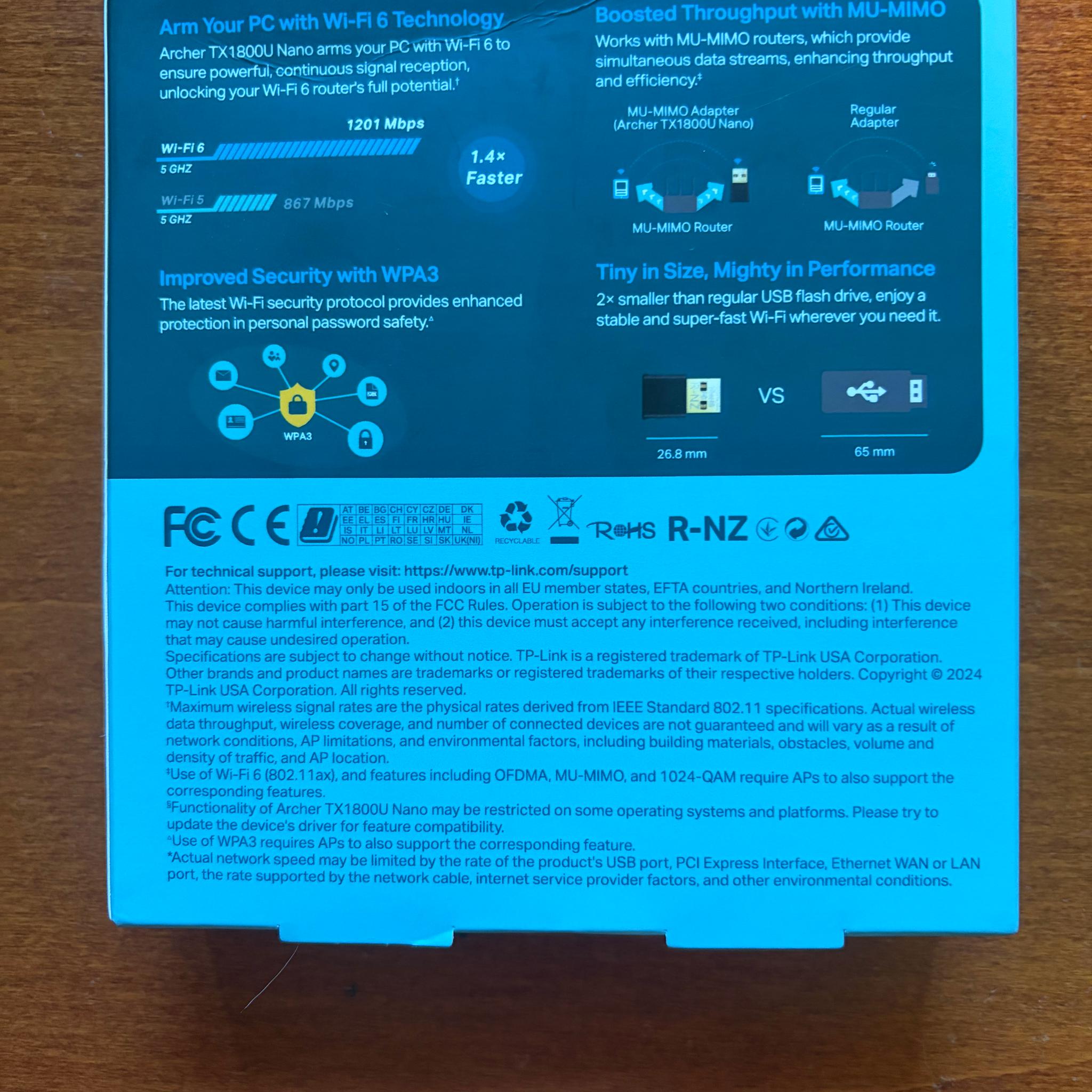 AX1800 Nano Wi-Fi 6 Wireless USB Adapter