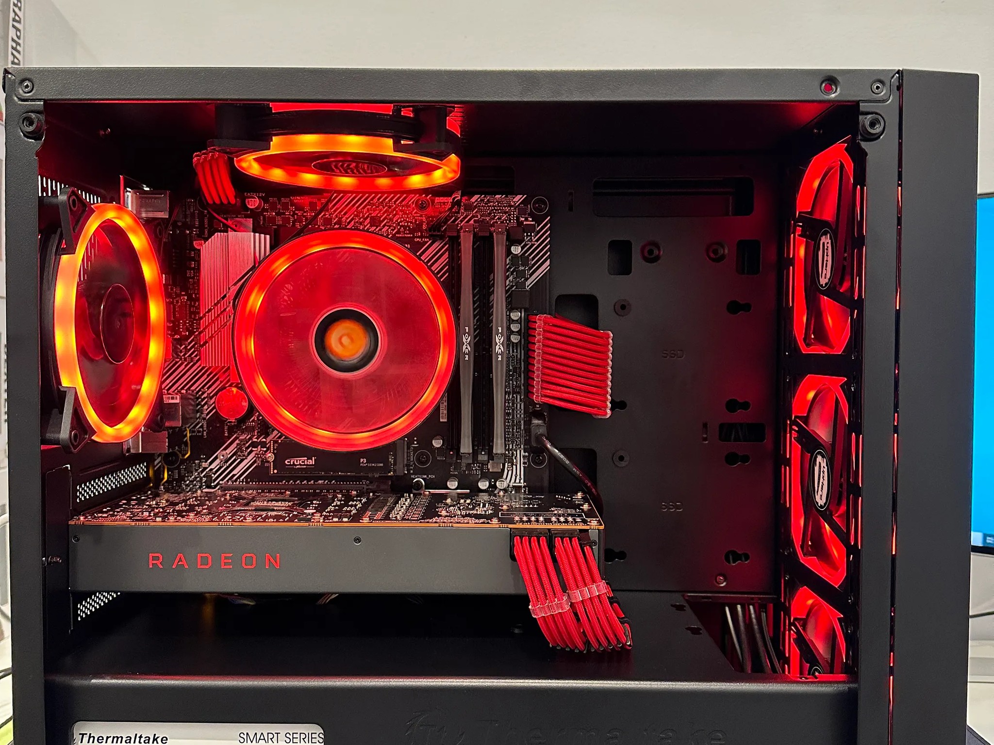 🛑🩸Red Team☄️🔴||Gaming PC-Ryzen 5 5500 6-Core -AMD RX 5700XT 8GB-500GB  SSD Drive-16GB DDR4 RAM