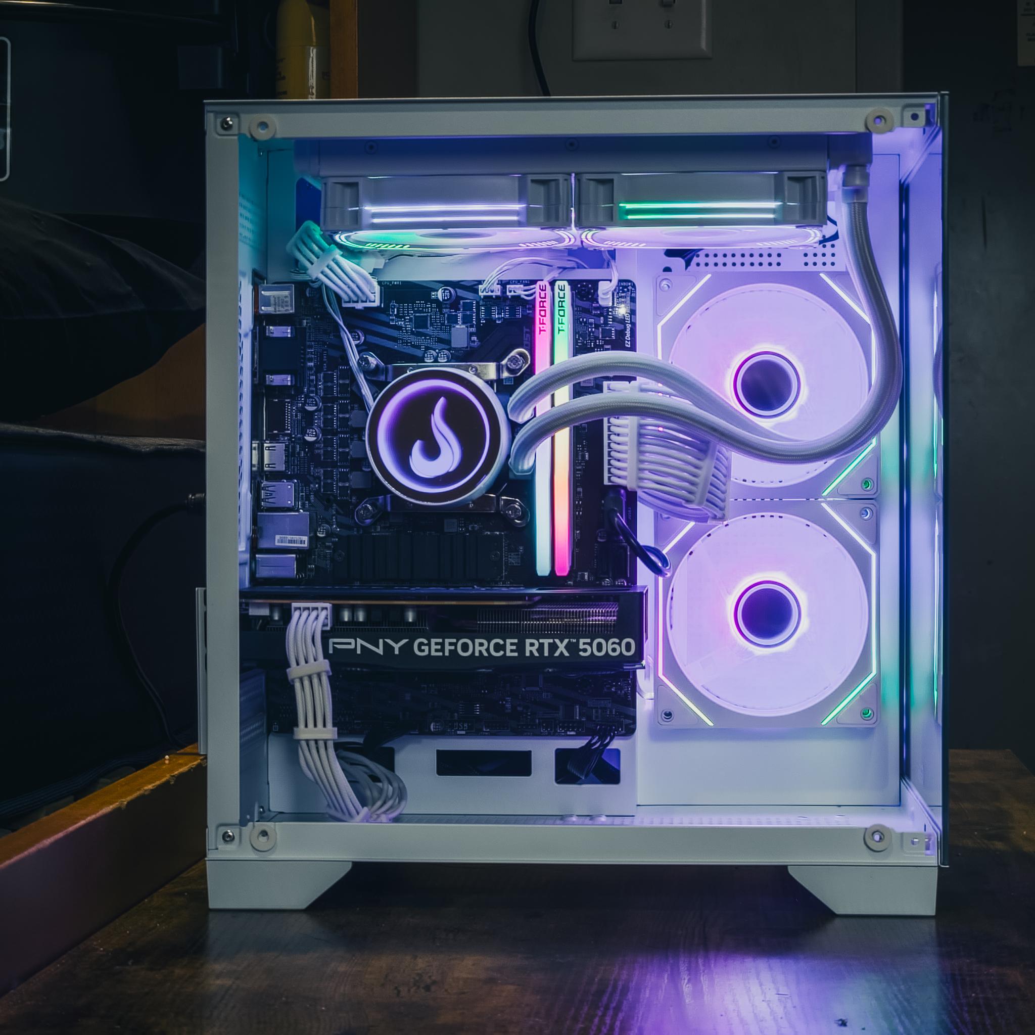 🤍 White RGB Gaming PC – RTX 5060 | i5-10400F | 16GB DDR4 | 512GB NVMe 🤍