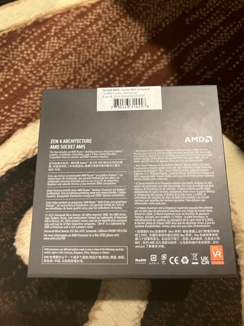 AMD Ryzen 9 7900X Raphael AM5 4.7GHz 12-Core Boxed Processor - Heatsink Not Included