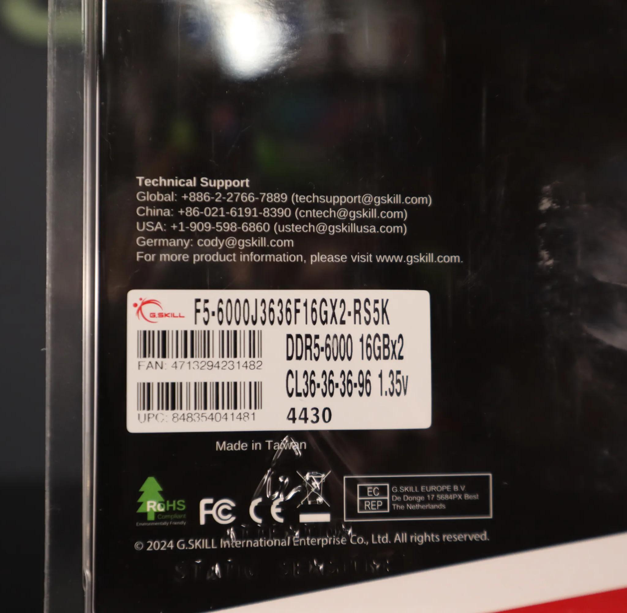 G.SKILL RIPJAWS S5 | DDR5 | 32GB | 6000 | CL36 | XMP 3.0 + EXPO | BRAND NEW