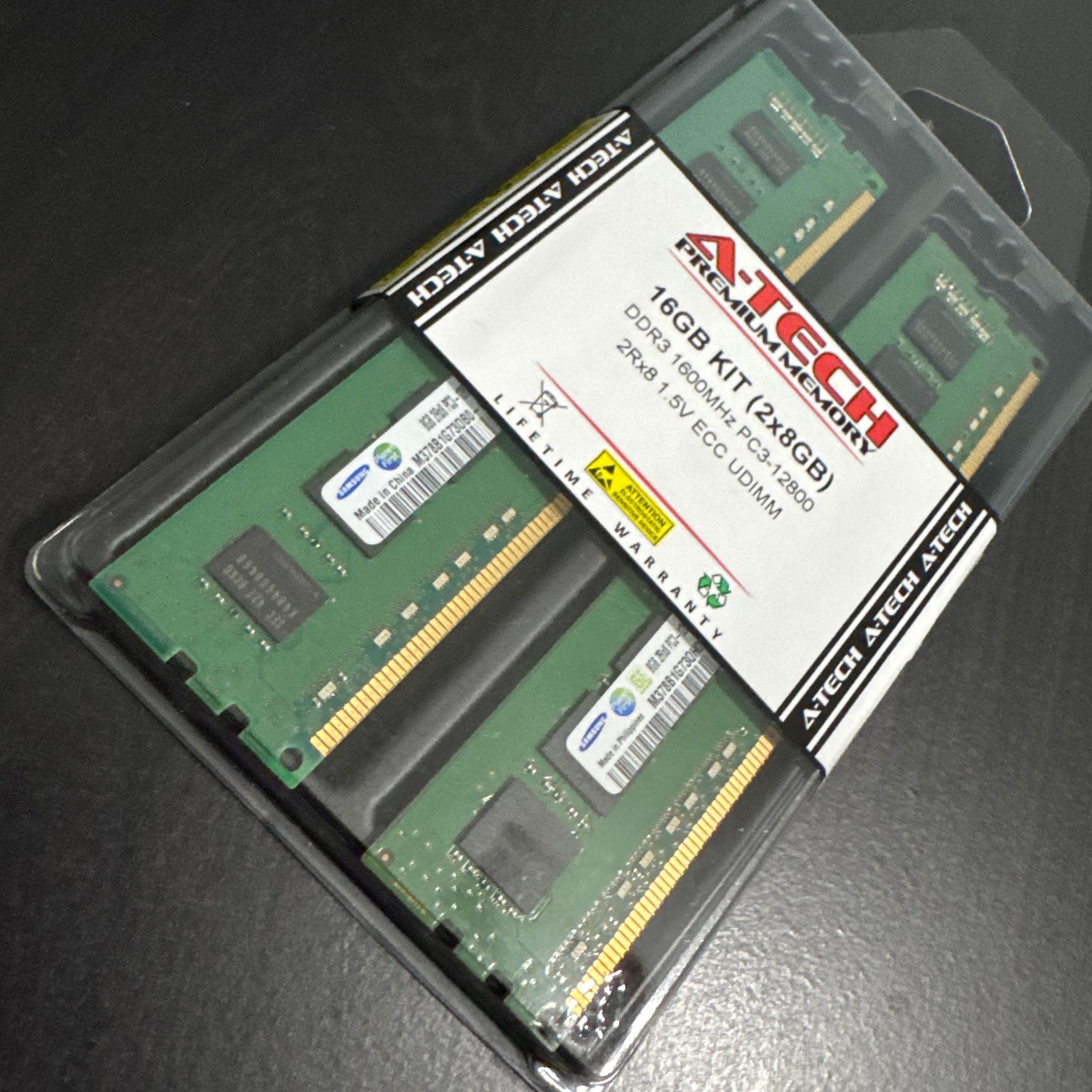 16 GB kit DDR3 1600 MHz PC3–12800 , 1.5 V ECC UDIMM