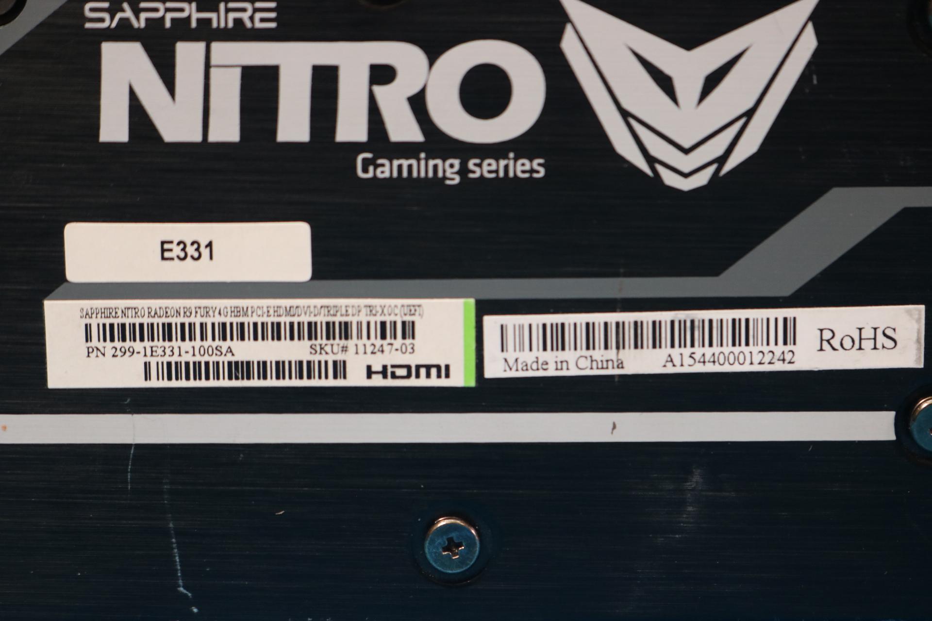 Sapphire Nitro AMD Radeon R9 Fury 4GB HBM Tri-X OC PCIe 3.0 x16 Desktop GPU 299-1E331-100SA