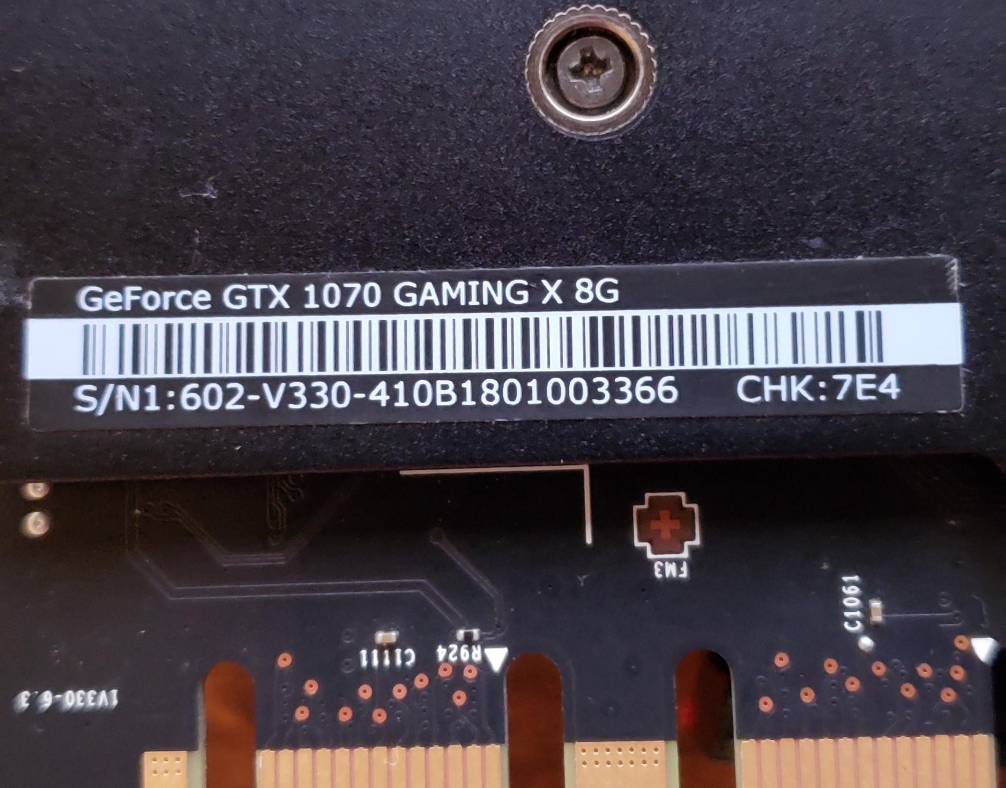 MSi GTX 1070 Gaming X 8G