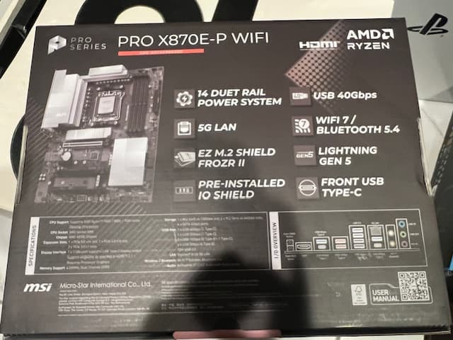BRAND NEW MSI X870E-P PRO WIFI AMD AM5 ATX Motherboard