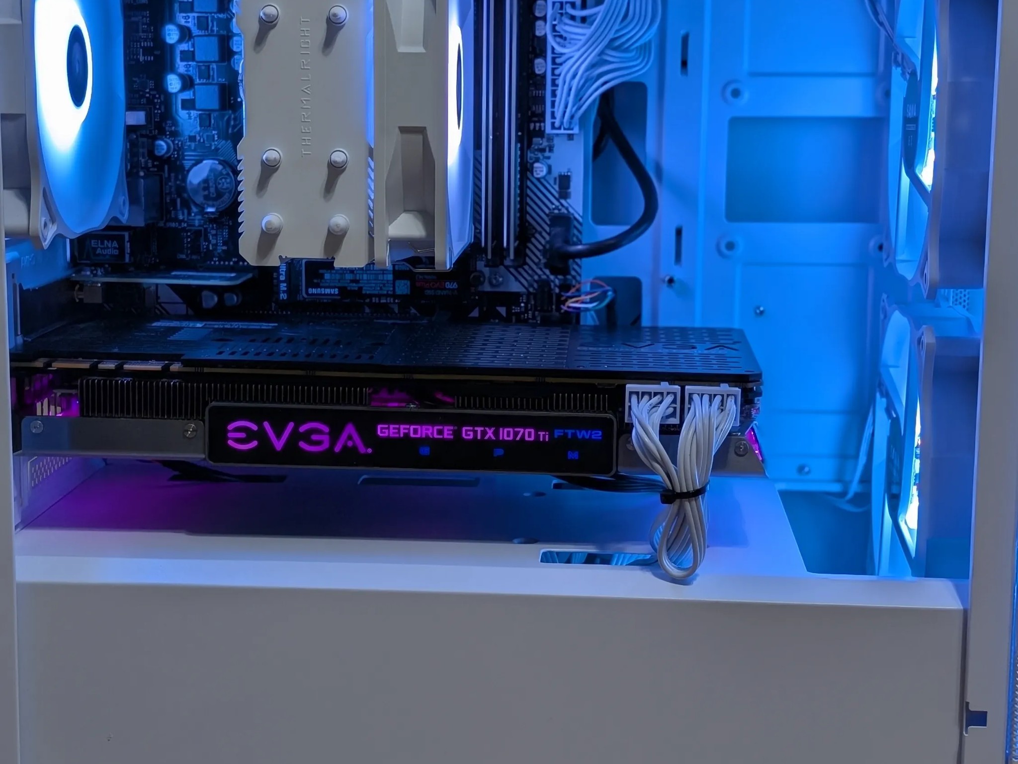 GTX 1070 Ti , Ryzen 3600, 16GB DDR4, 500 GB NVMe SSD, WiFi - White Budget Gaming PC