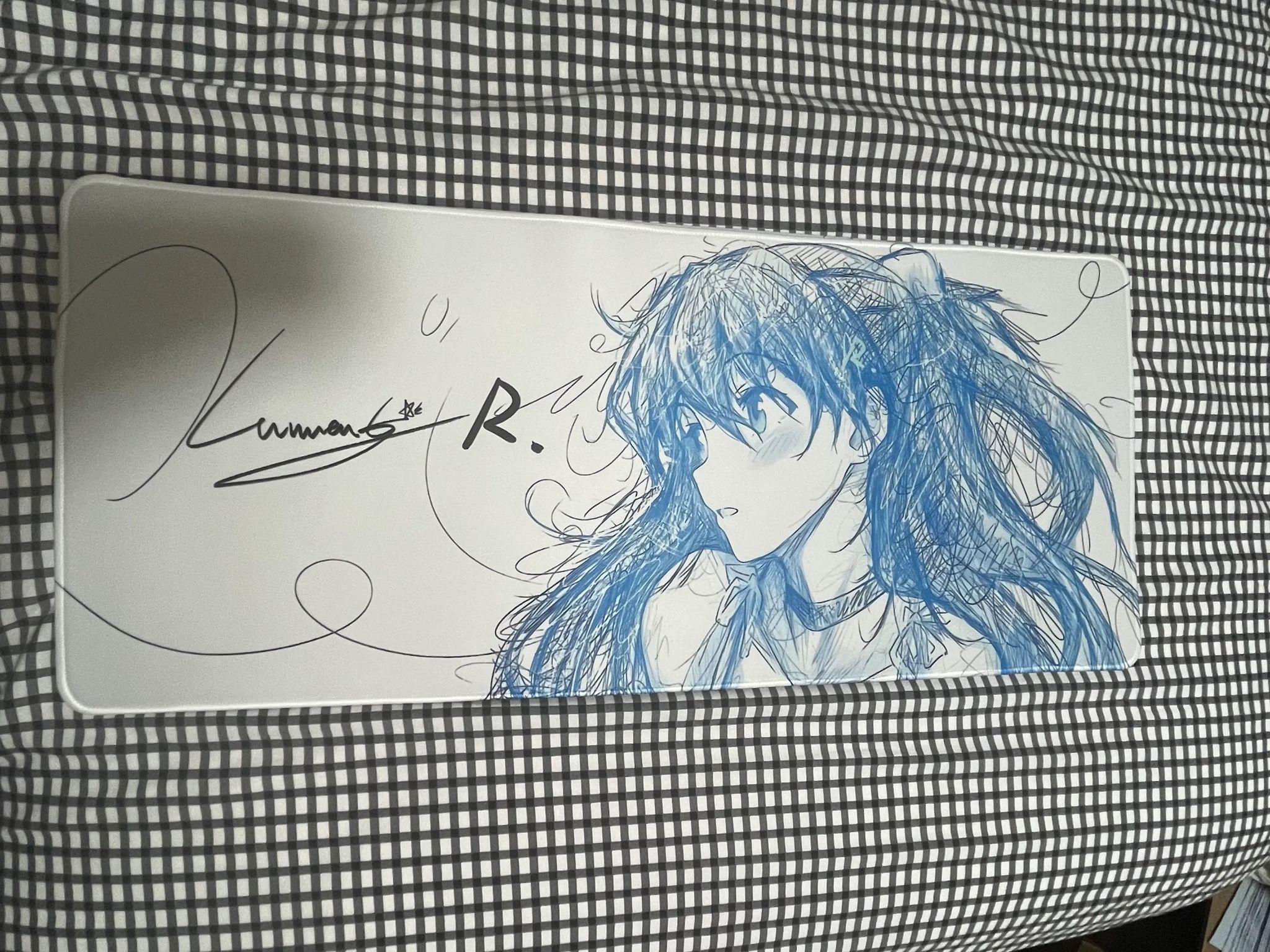 Style 1 – EVA Asuka & Rei Ayanami Abstract Line Gaming Mouse Pad