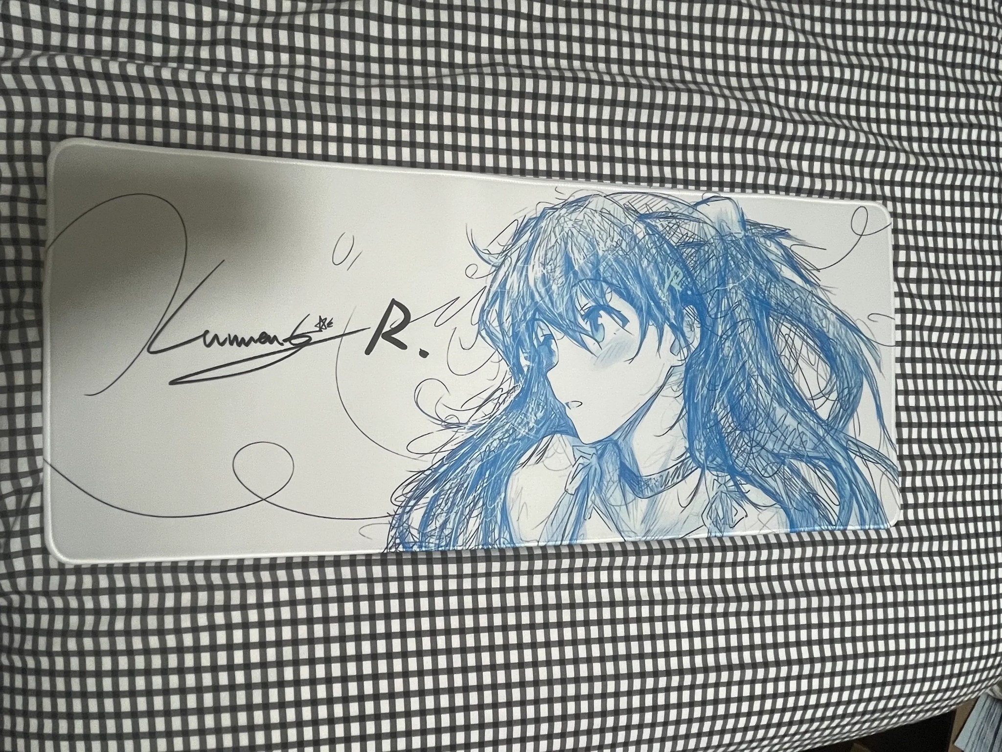 Style 1 – EVA Asuka & Rei Ayanami Abstract Line Gaming Mouse Pad