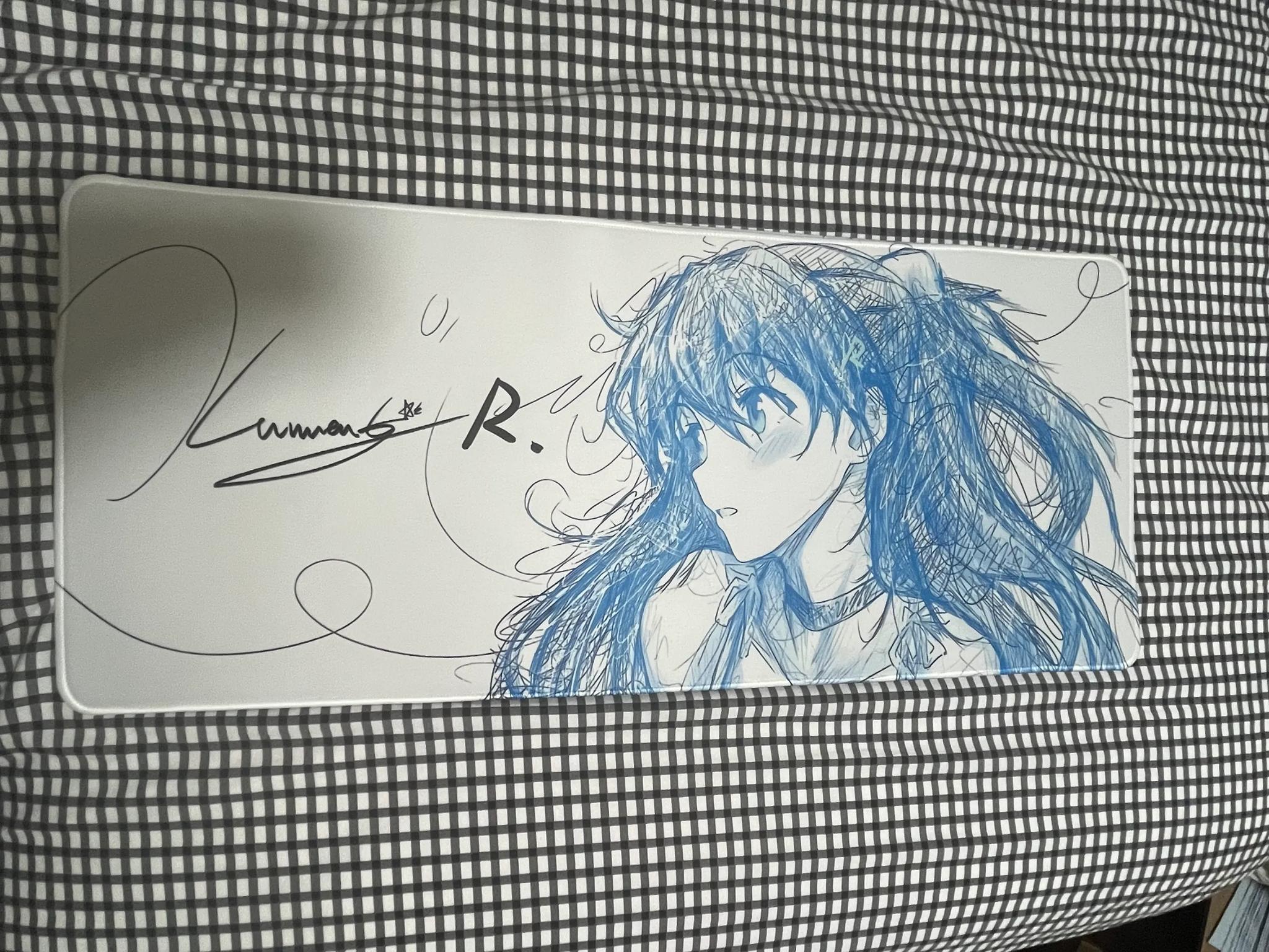 Style 1 – EVA Asuka & Rei Ayanami Abstract Line Gaming Mouse Pad