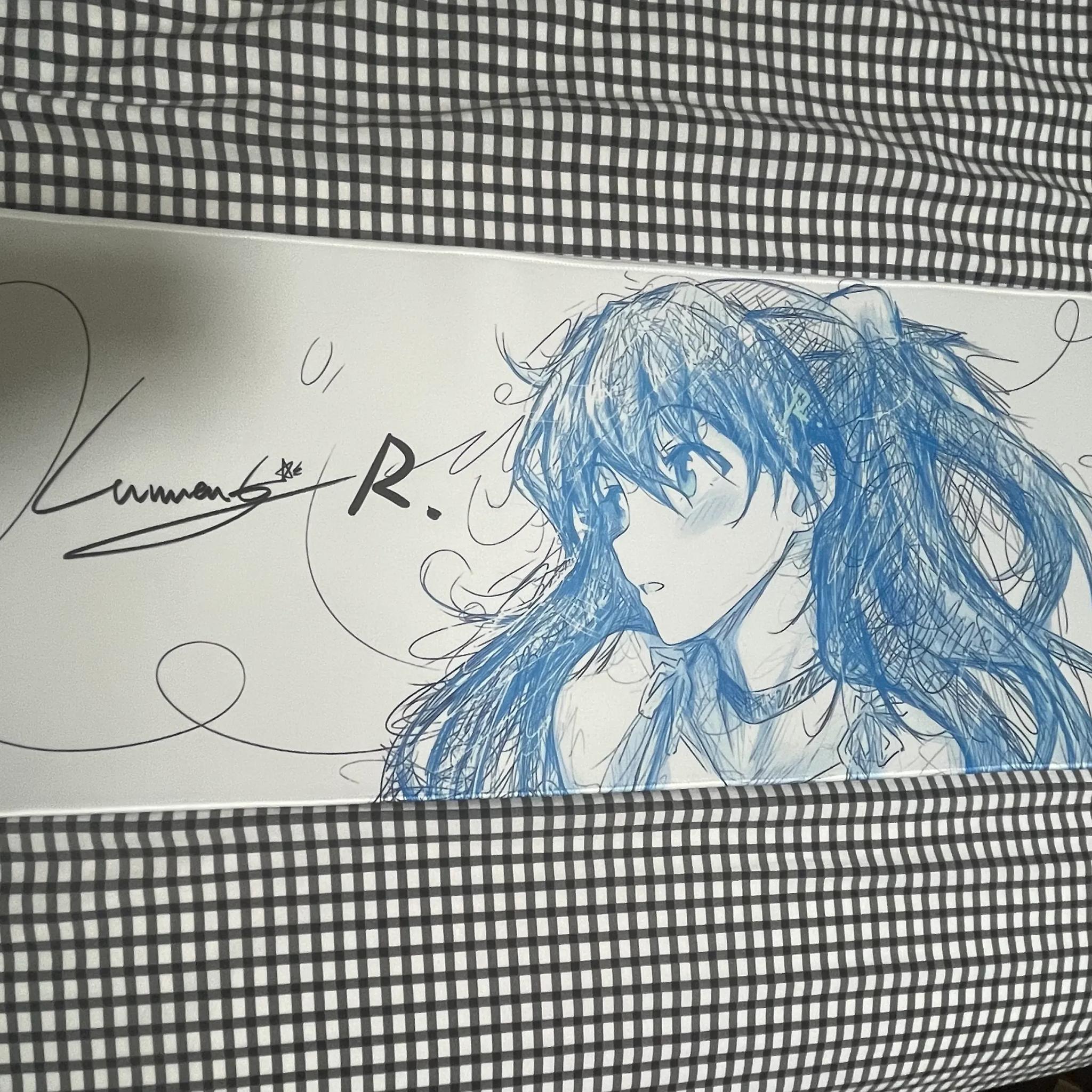 Style 1 – EVA Asuka & Rei Ayanami Abstract Line Gaming Mouse Pad