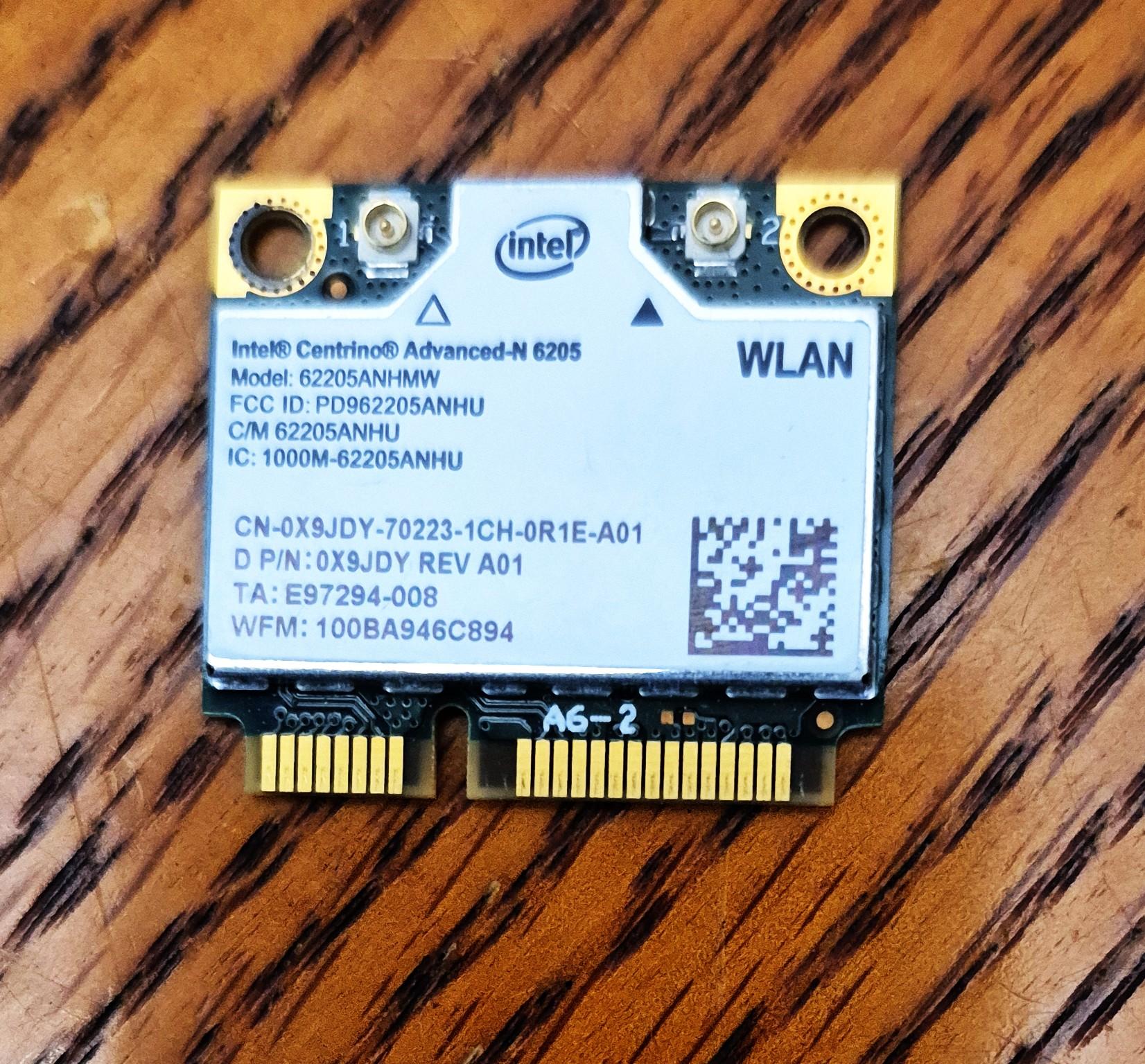 Intel Advanced-N 6205 Wireless WiFi 802.11 a/b/g/n PCI Card (A01) X9JDY