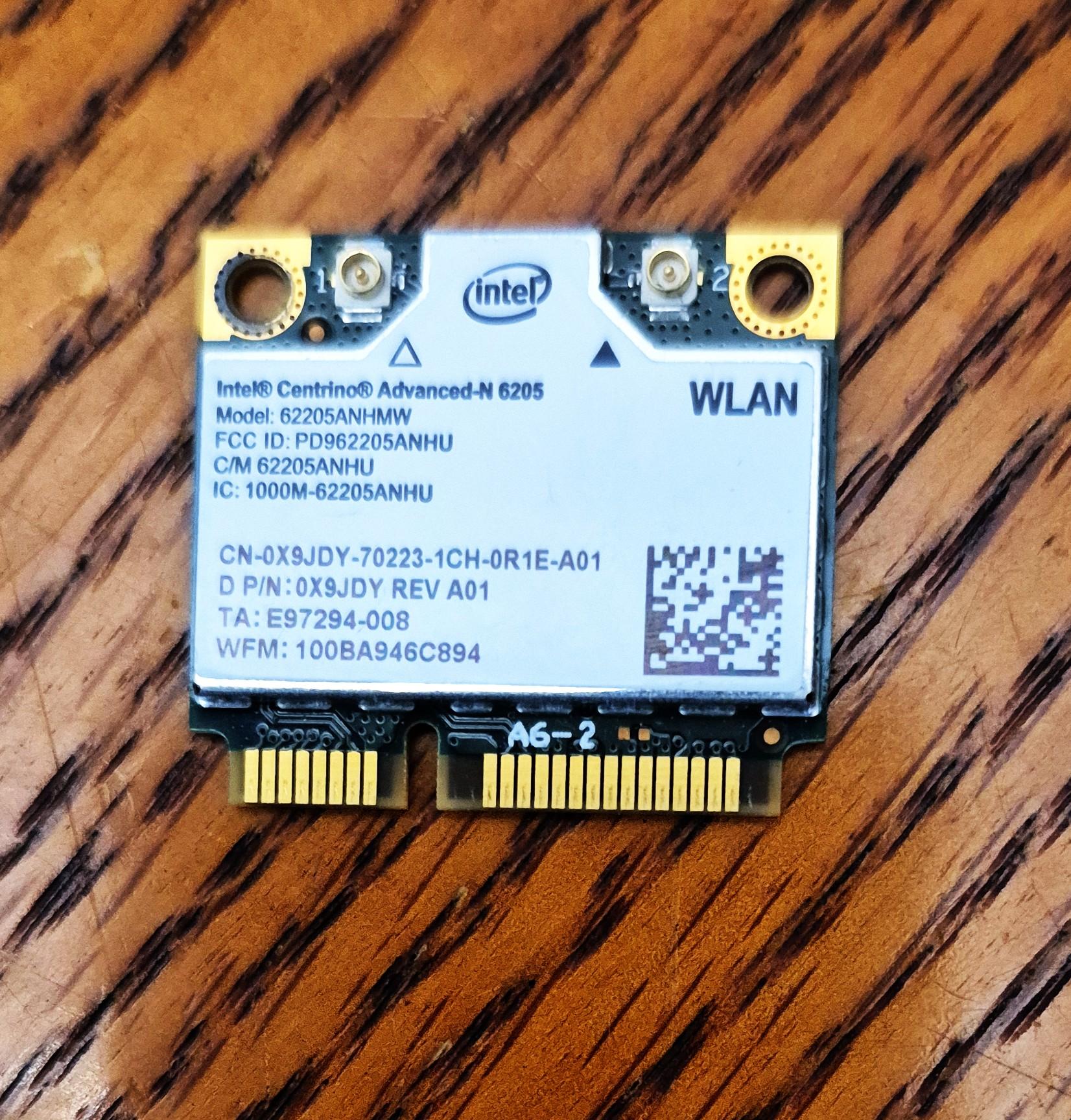 Intel Advanced-N 6205 Wireless WiFi 802.11 a/b/g/n PCI Card (A01) X9JDY