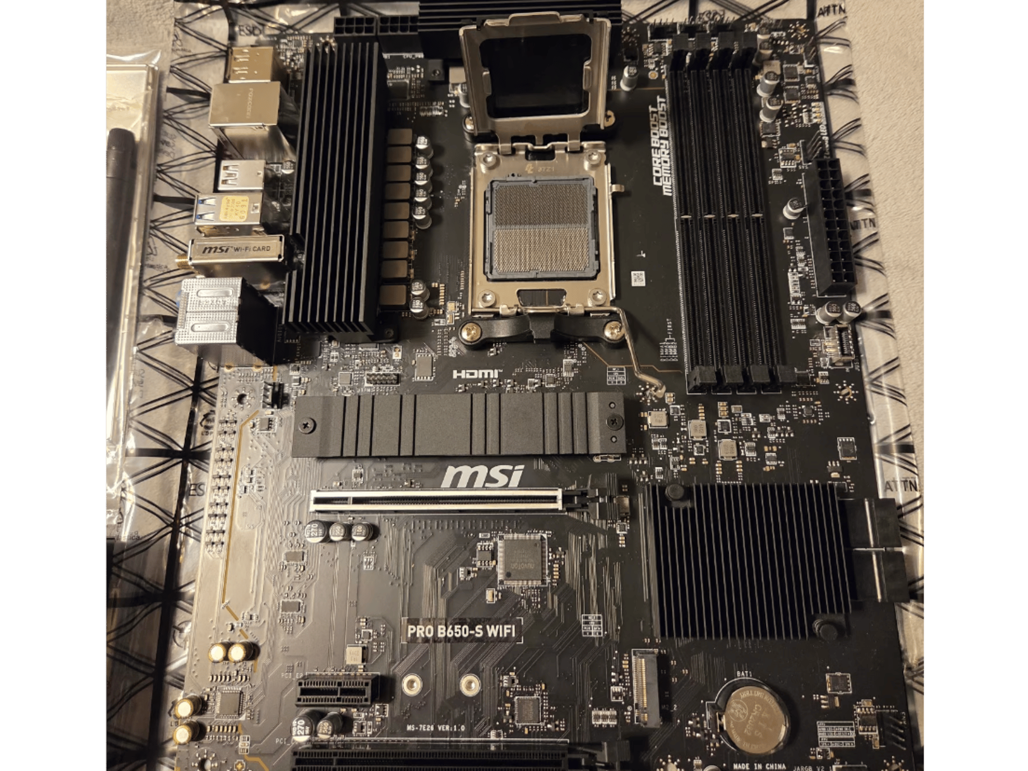 New Ryzen 5 7600x MSI PRO B650-S WiFi Motherboard