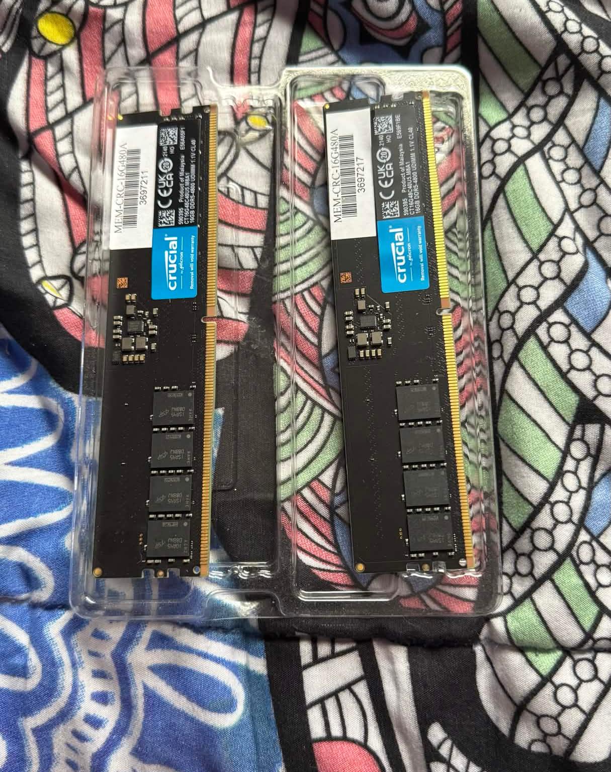 Crucial 16GB DDR5 3200MHz PC4-25600 CL22 Desktop UDIMM Memory