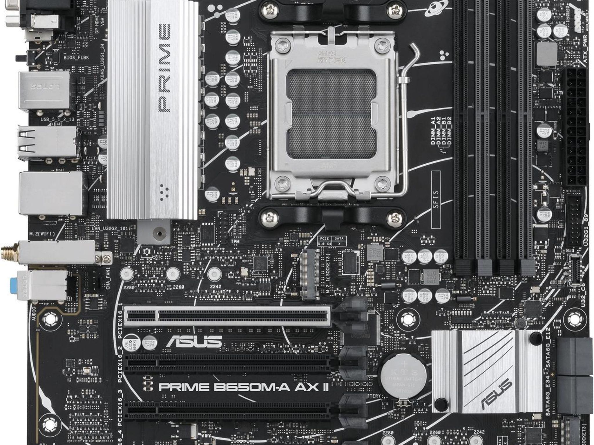 ASUS PRIME B650M-A AX II AMD AM5 MicroATX Desktop Motherboard