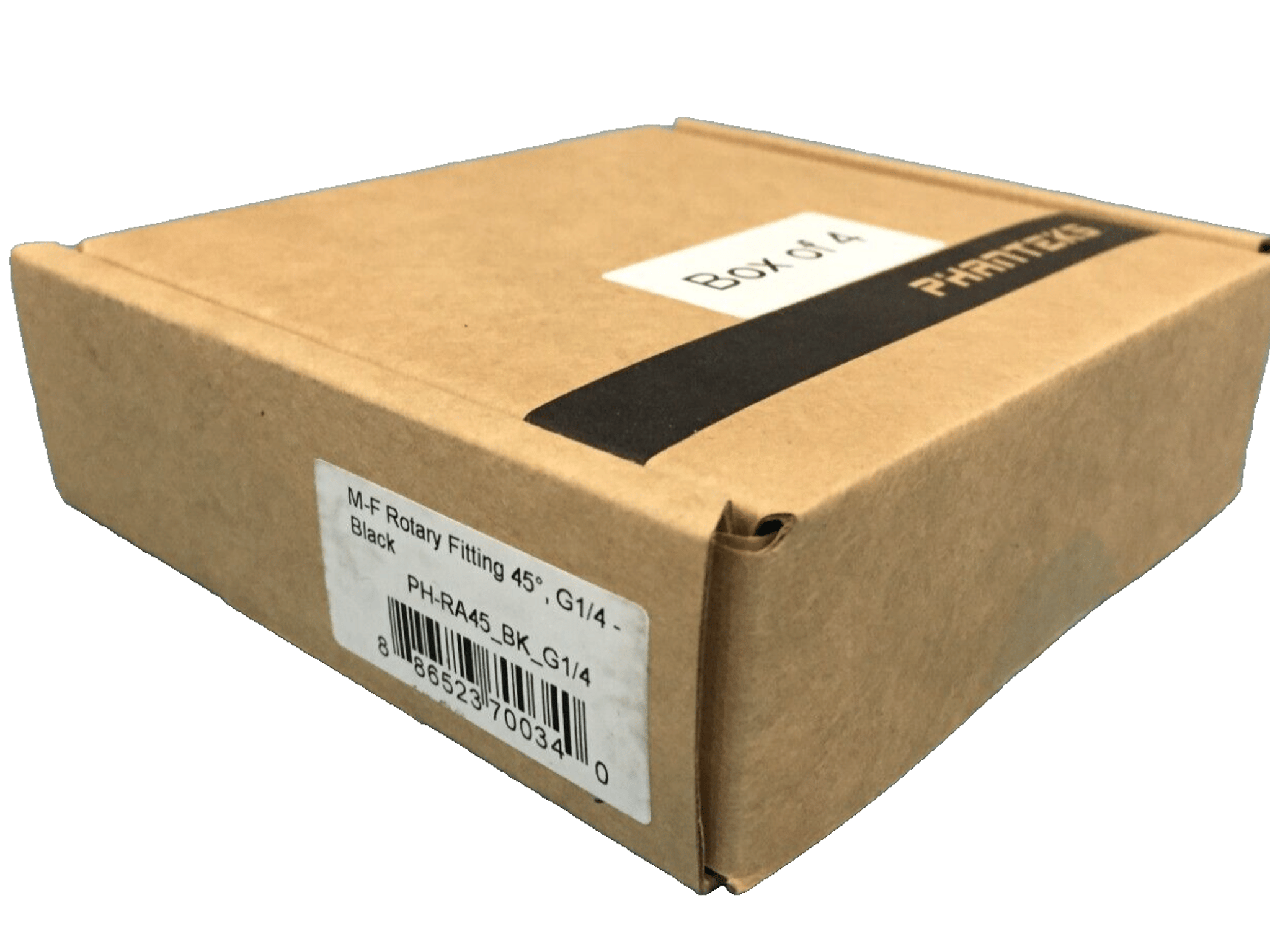 Phanteks 45 Degree Rotary Fitting G1/4 Male-Female Black 4-Pack PH-RA45