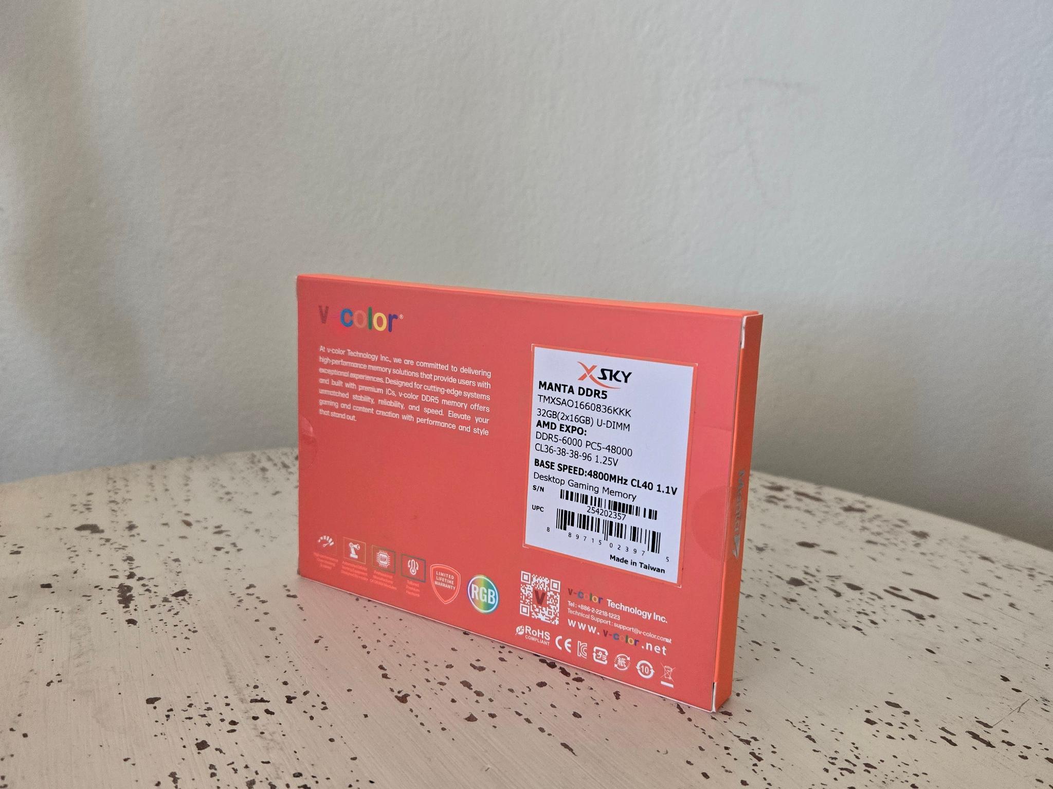 DDR5 32GB (2x16GB) 6000MHz CL36 V-COLOR Manta XSky