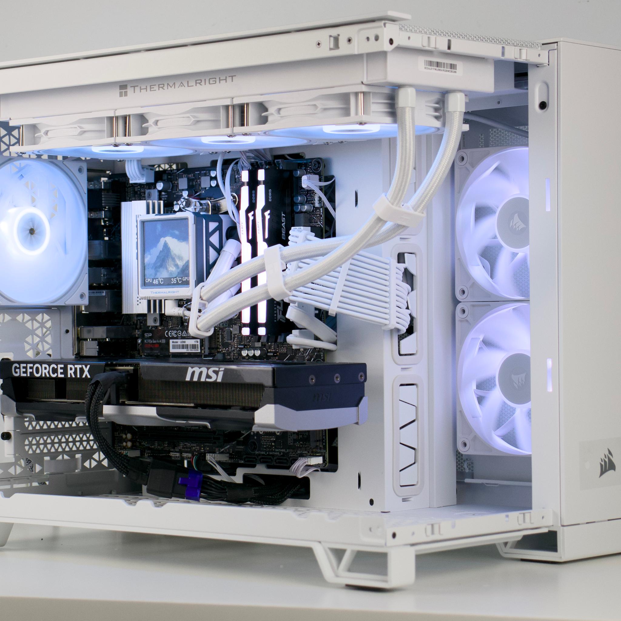 ☁️ Clean White PC | RTX 5070 12GB, Ryzen 5 7600X, 32GB DDR5, 1TB NVMe, LCD AIO | Gaming PC ☁️