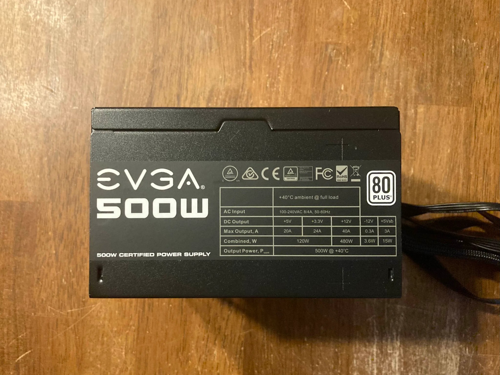 EVGA 500 W1 500 Watt 80+ White ATX Power Supply