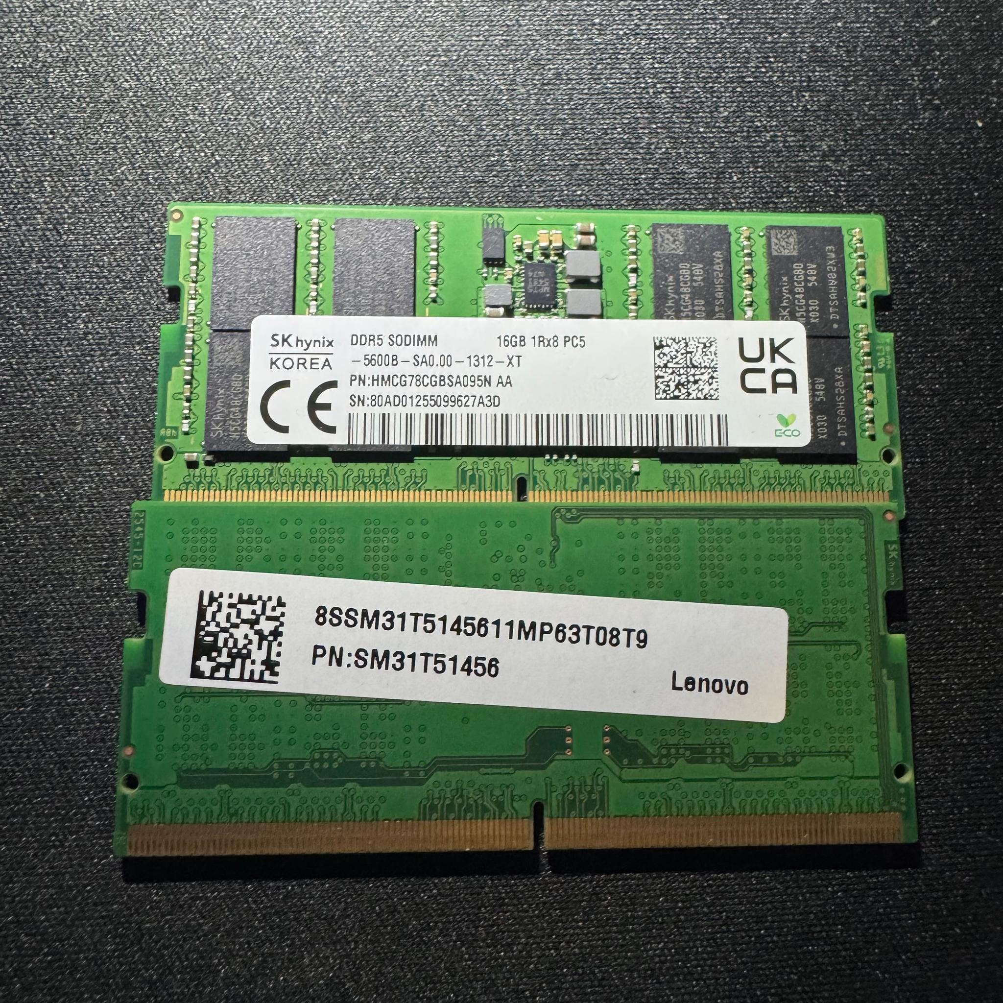 SK hynix 32GB (2x16GB) DDR5 5600MHz SODIMM Laptop RAM