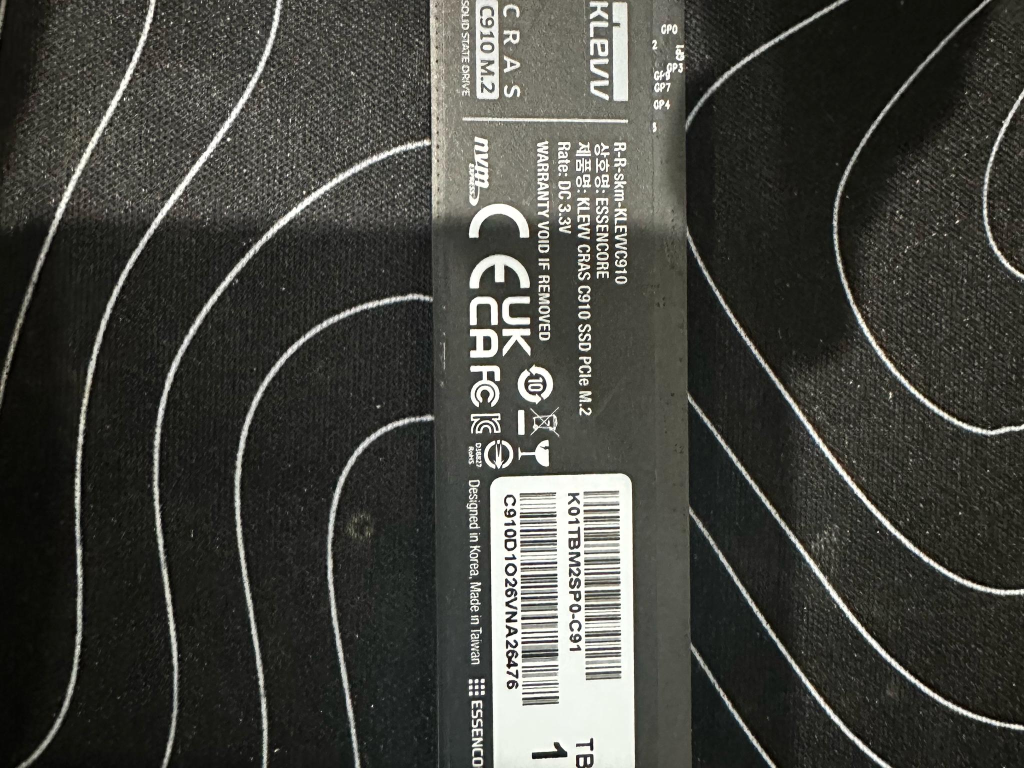 Klevv Cras C910 1tb (tested, works)