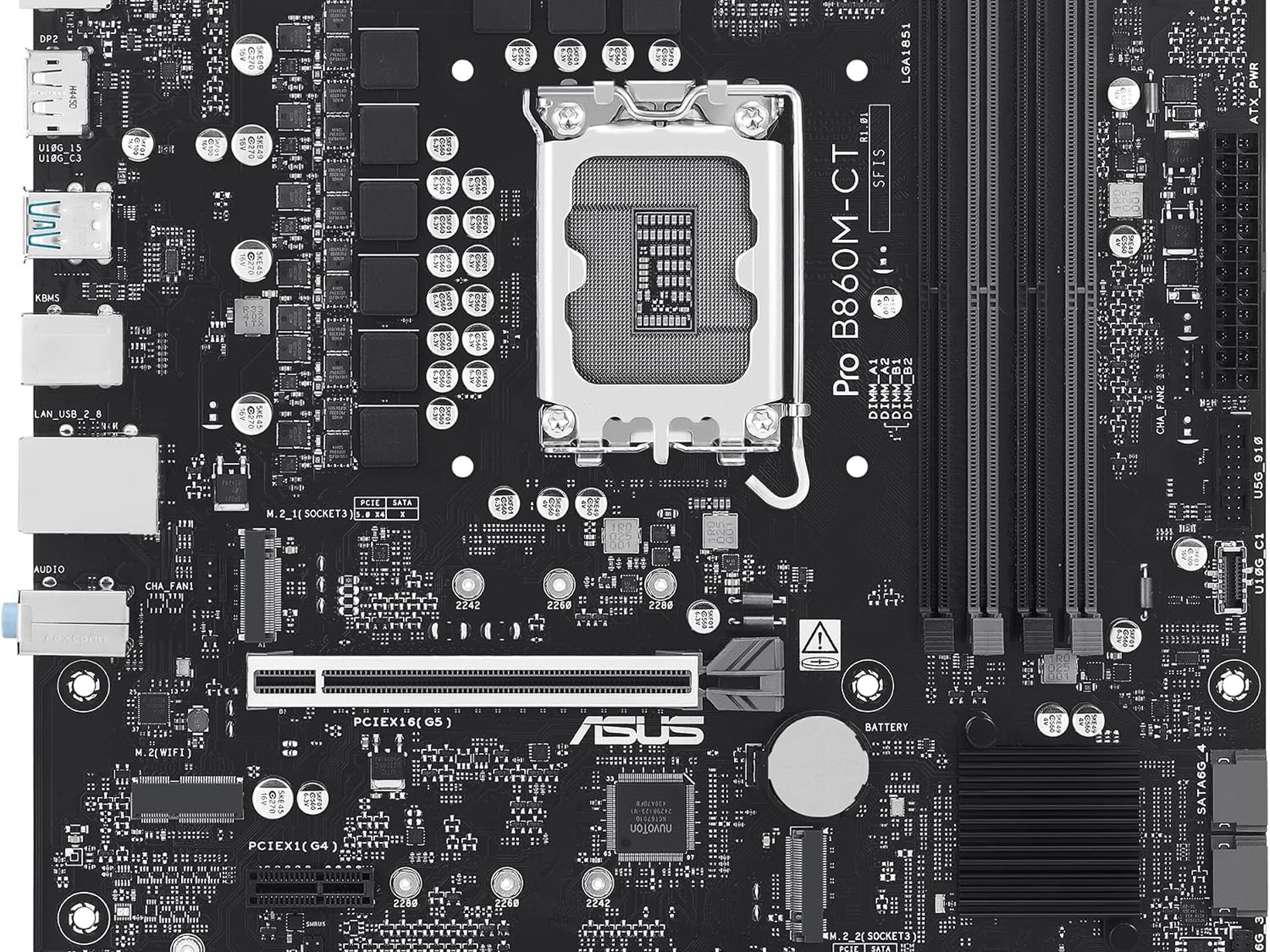 ASUS PRO B860M-CT Intel B860 LGA 1851 microATX DDR5 Desktop Motherboard