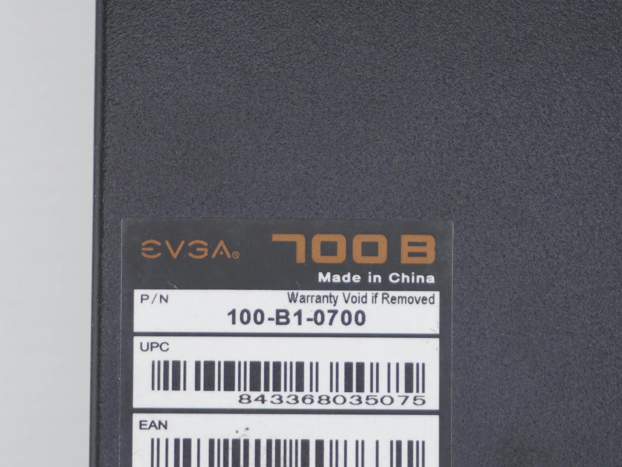 EVGA 700W B1 80+ Bronze Power Supply P/N 100-B1-0700-K1