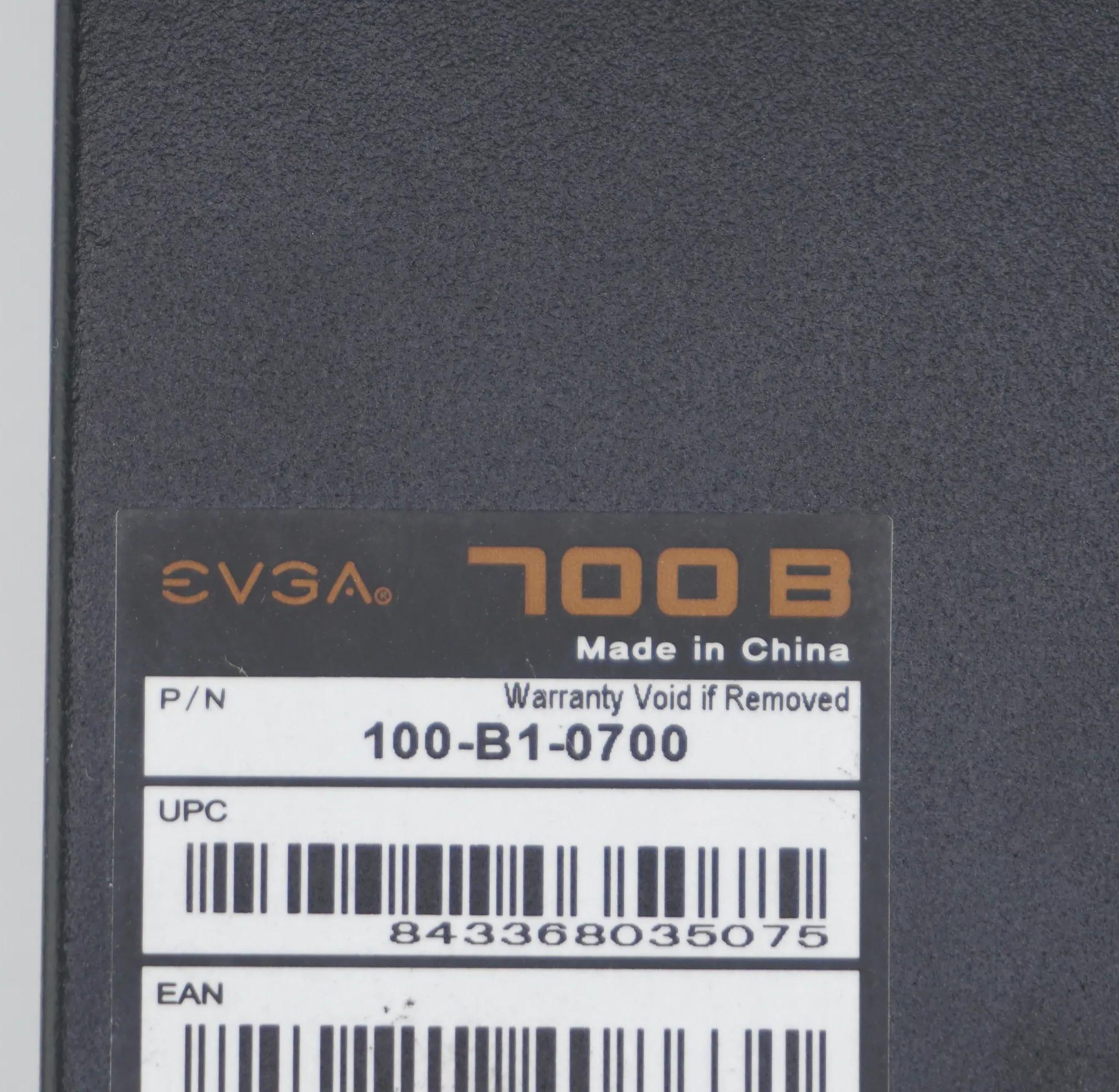 EVGA 700W B1 80+ Bronze Power Supply P/N 100-B1-0700-K1