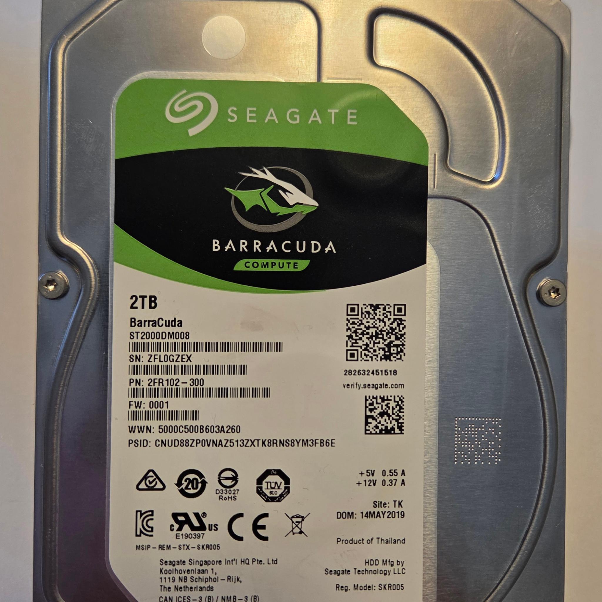 Seagate Barracuda 2TB 3.5" HDD