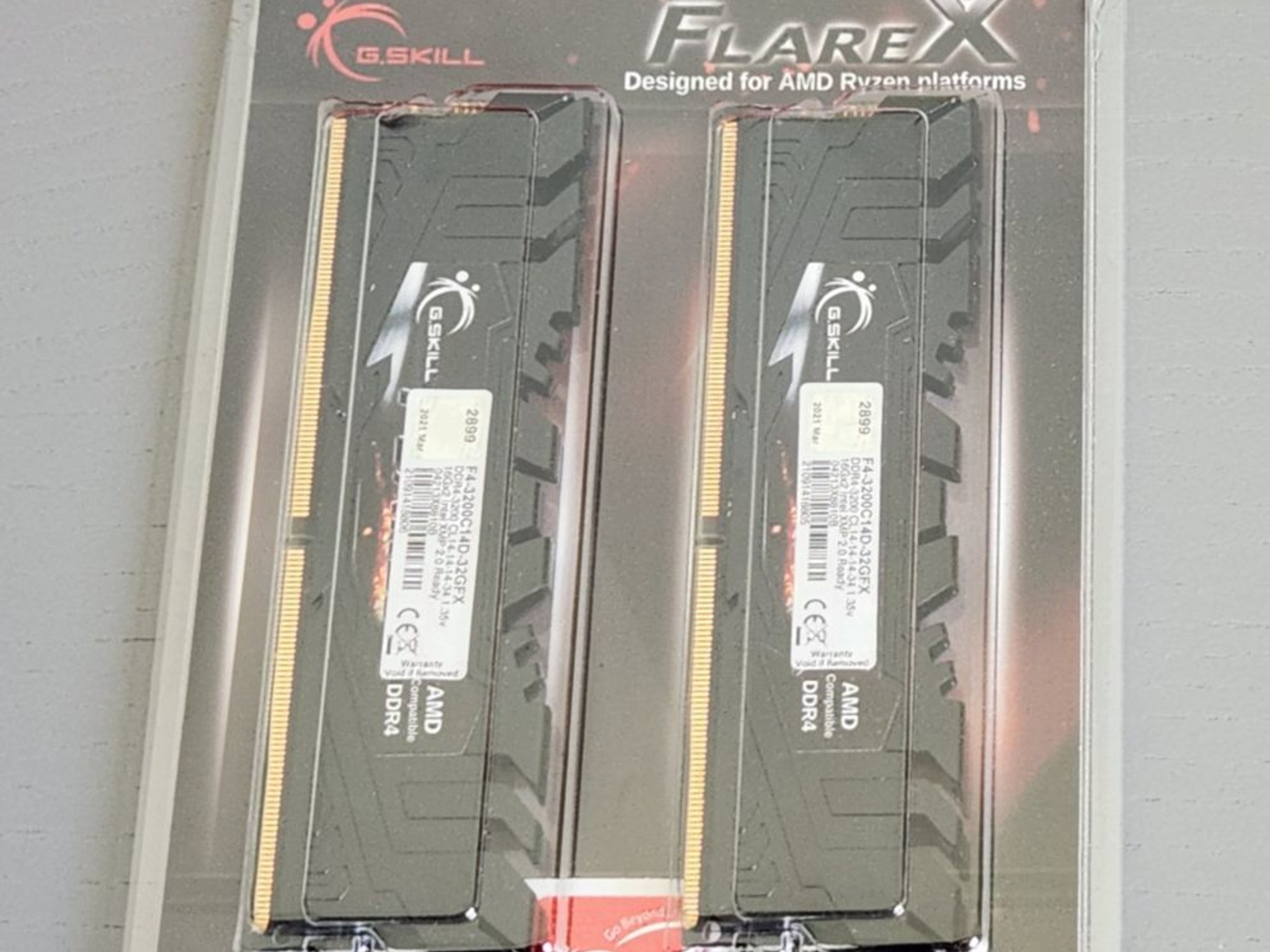 G.Skill FlareX 32GB CL14-14-14-34 3200 DDR4 (2x16GB kit) for AMD