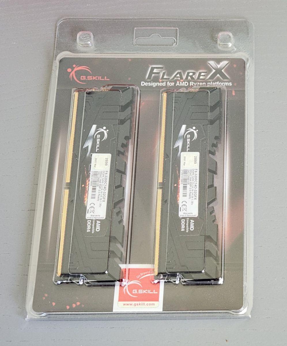 G.Skill 32GB 3200 CL14-14-14-34 DDR4 (2x16GB kit) FlareX for Ryzen AM4