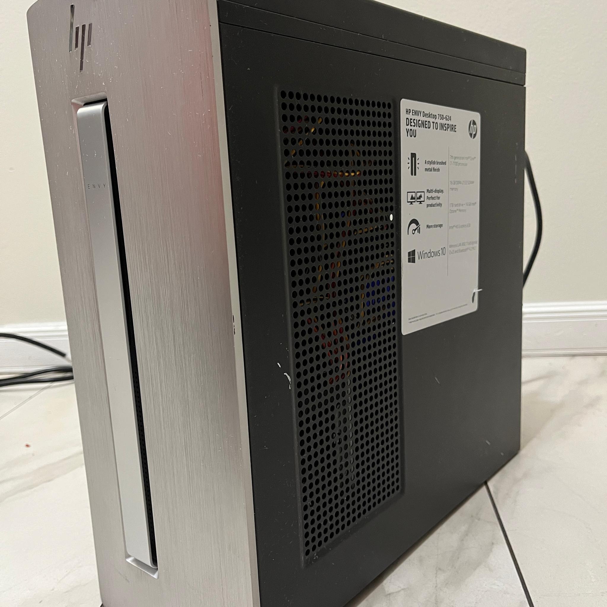 NVIDIA RTX 2070, Intel i7-7700, 16GB RAM, 1.1TB Storage - HP Gaming PC w/Wi-Fi & BT