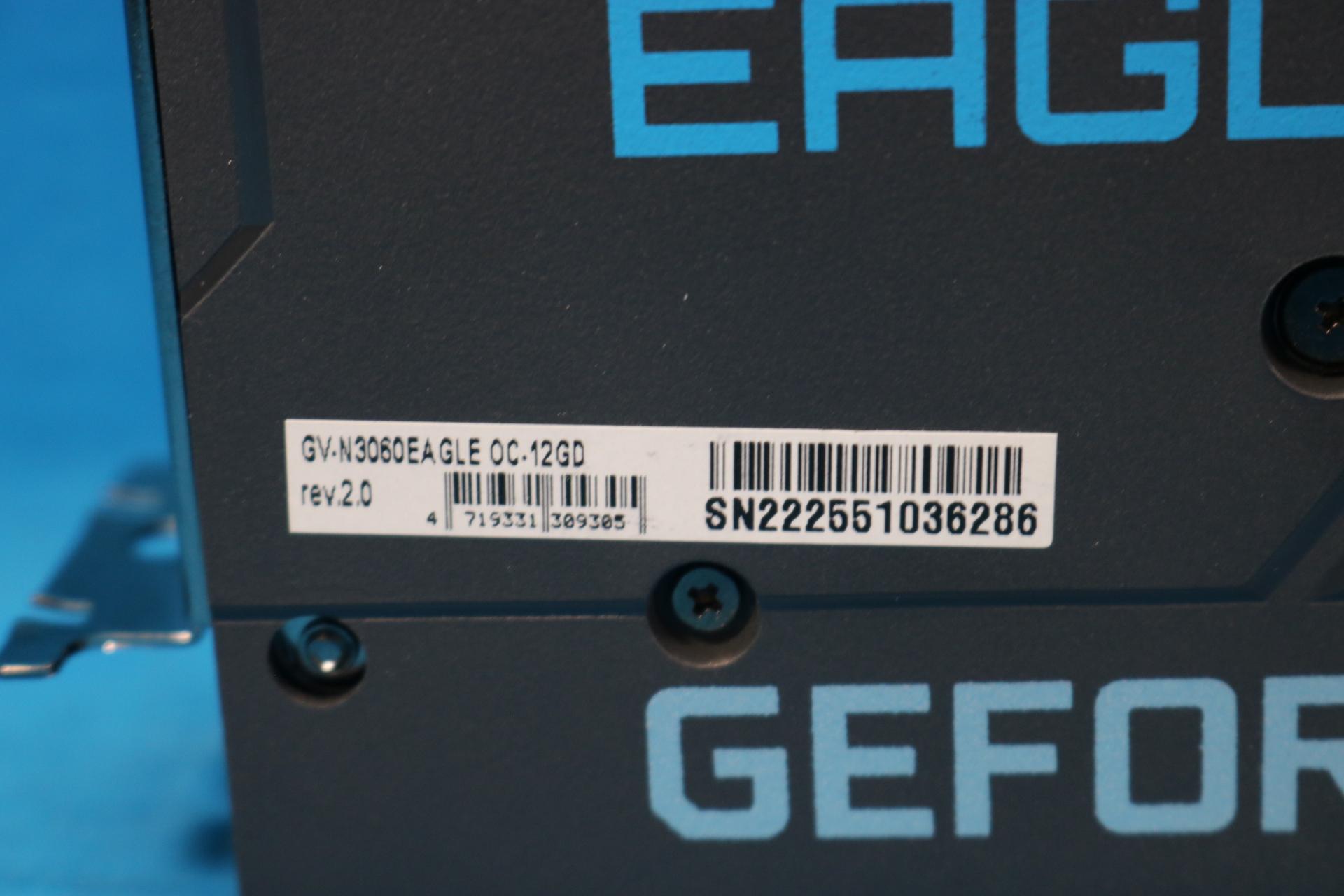 Gigabyte NVIDIA GeForce RTX 3060 Eagle OC 12GB GDDR6 PCIe 4.0 x16 Desktop GPU GV-N3060EAGLE OC-12GD