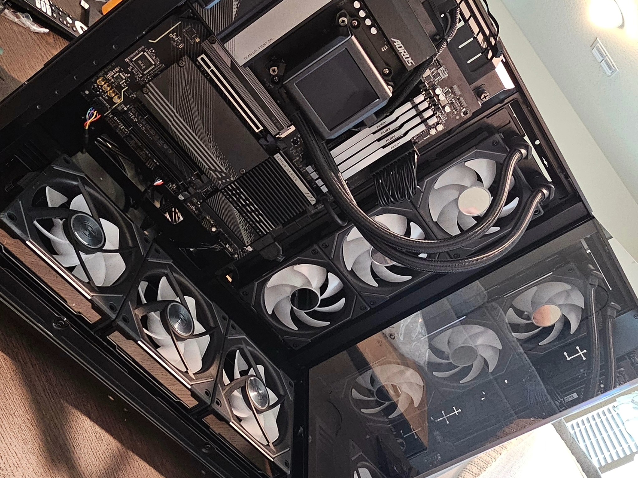 Custom retirement Lian Li full build, AMD 7800X3D with a Powercolor 7900XTX, 32GB of DDR5, 6TB