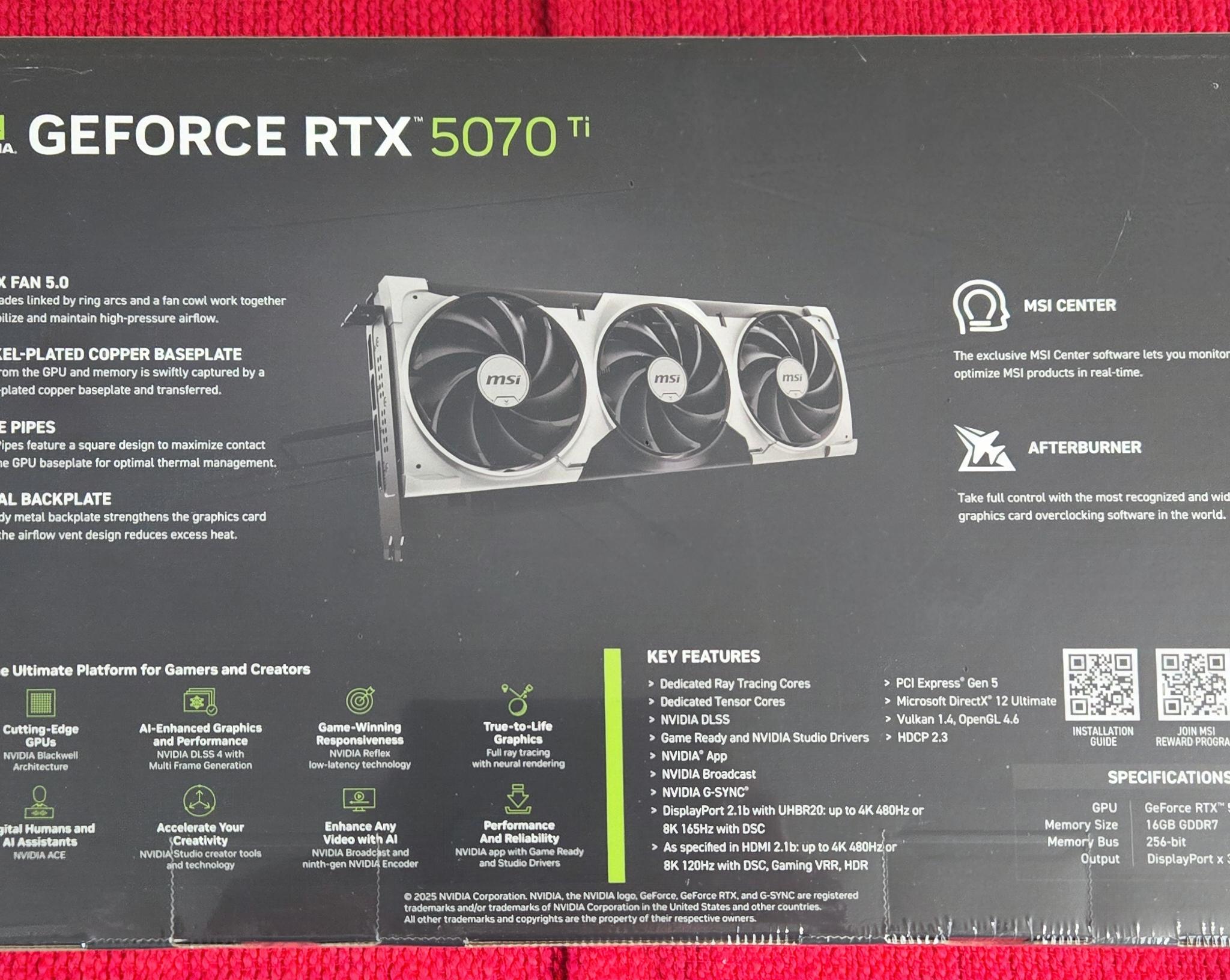 MSI GeForce RTX 5070 Ti 16G VENTUS 3X OC