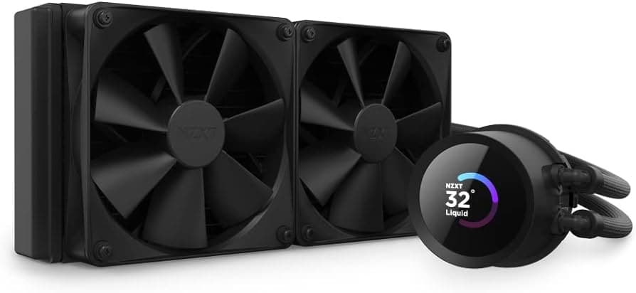 NZXT Kraken 240 - RL-KN-240-B1 - 240mm AIO CPU Liquid Cooler - Customizable 1.54" Square LCD