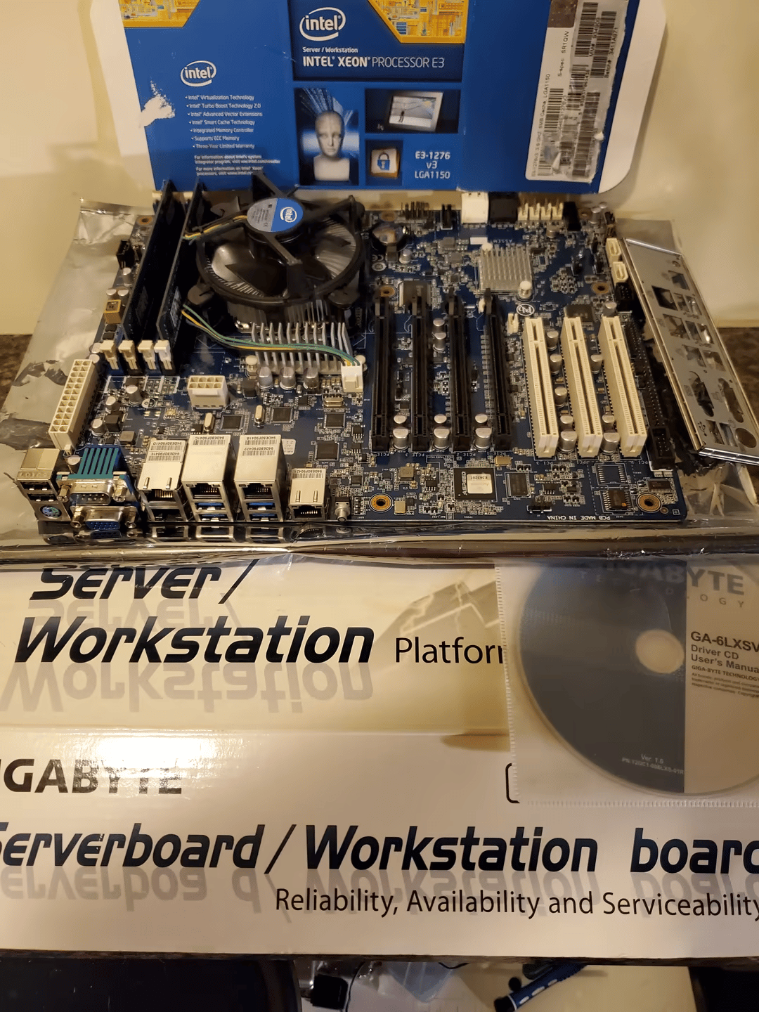 Xeon E3-1276 on Gigabyte GA-6LXSV with 16gb ECC Unbuffered COMBO