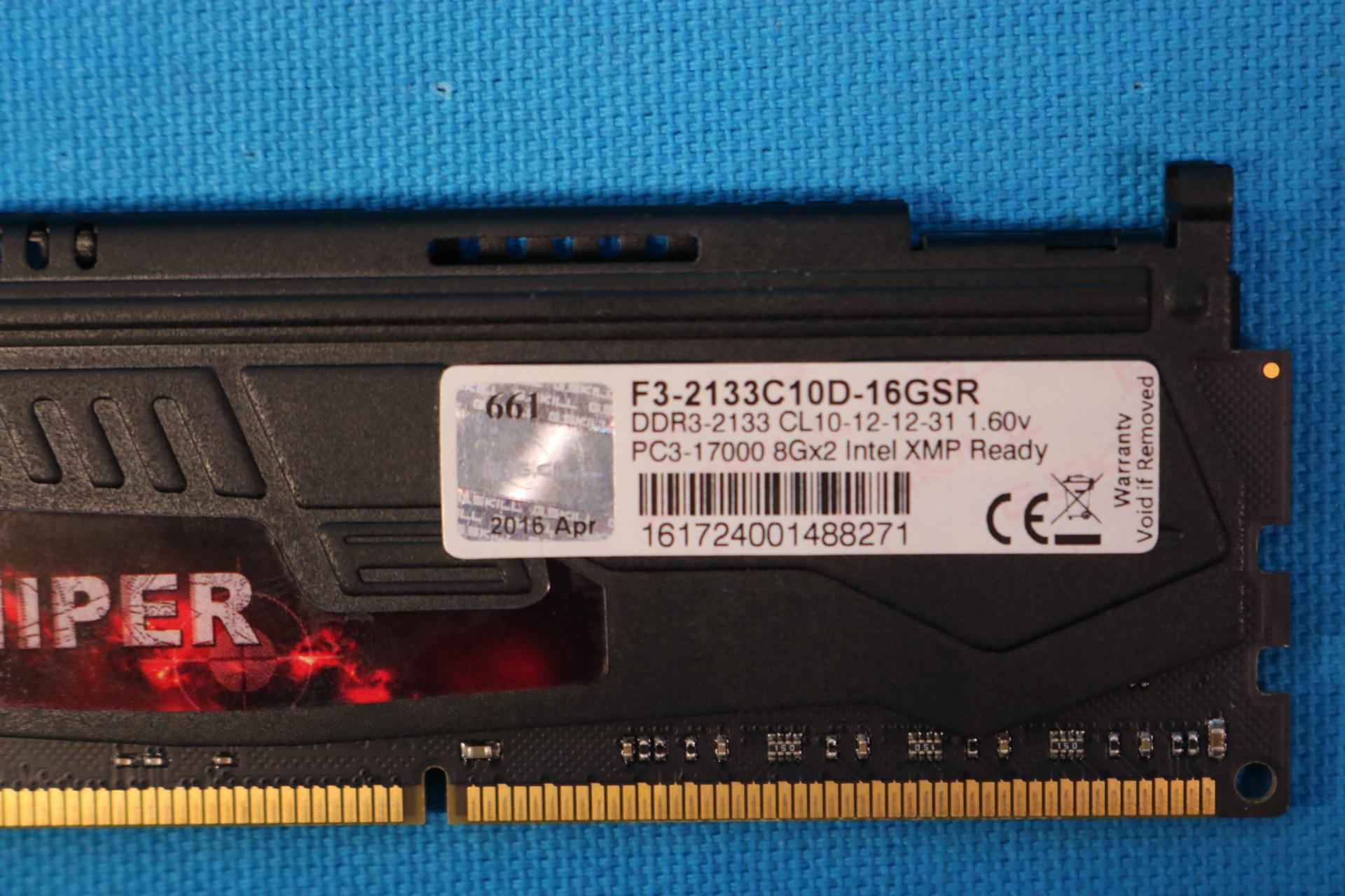 G. Skill Sniper 16GB (2x8GB) DDR3 2133 PC3-17000 1.6V Desktop RAM - 4218818604