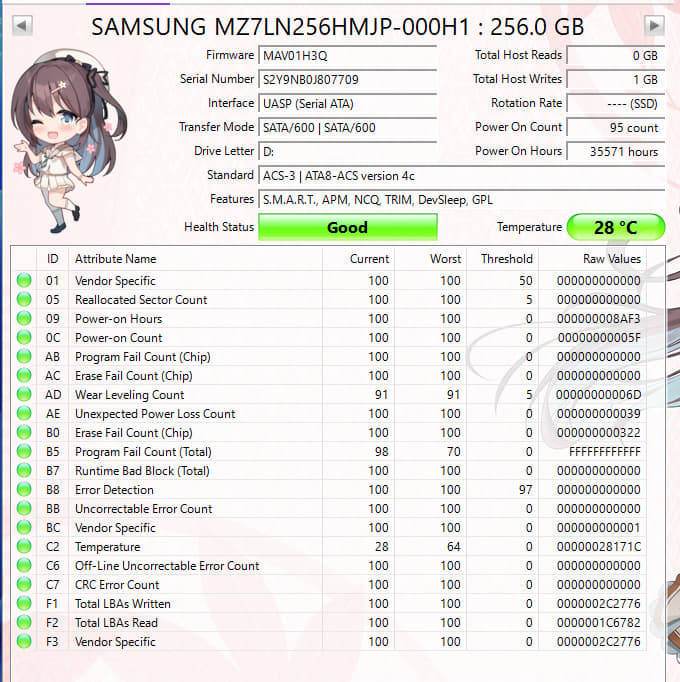Samsung PM871a 256GB SATA SSD | Tested & Functional