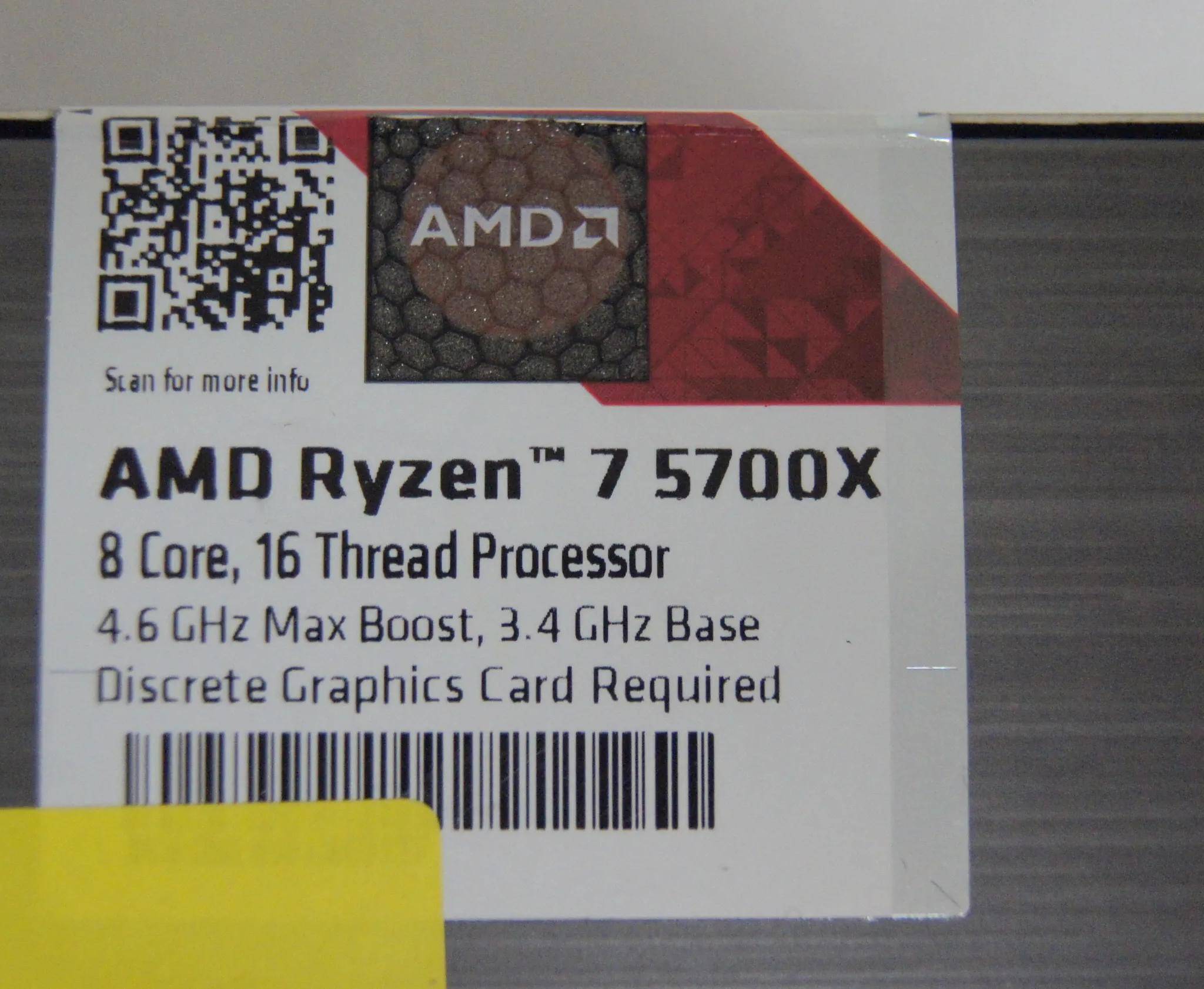 AMD Ryzen 7 5700X 8-Core, 16-Thread Unlocked Desktop Processor