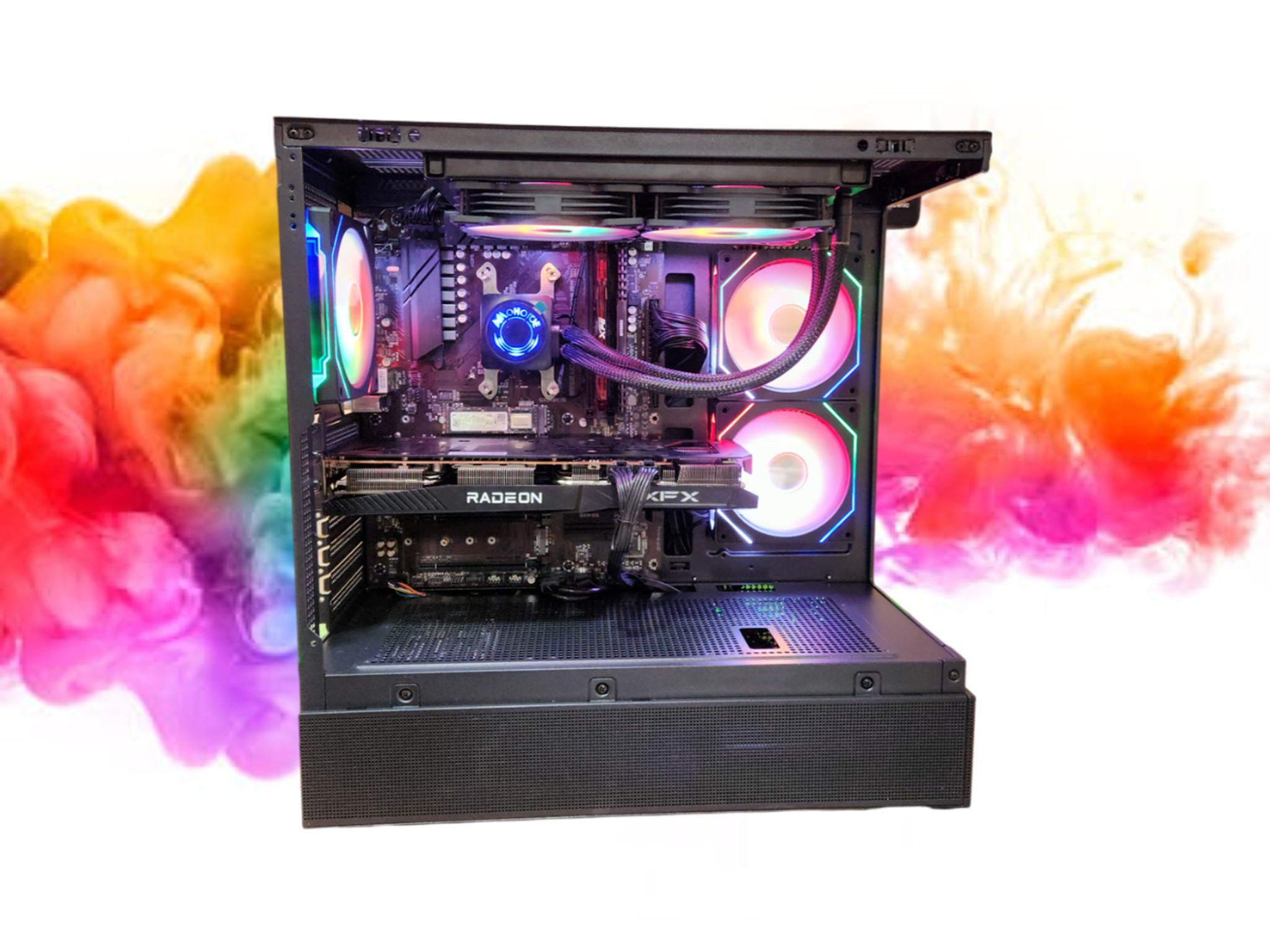 SALE: RX 6700 XT + Ryzen 5 5500 + 32GBs DDR4 RAM + 1TB SSD + 5 RGB Fans ( Black RGB Gaming PC )