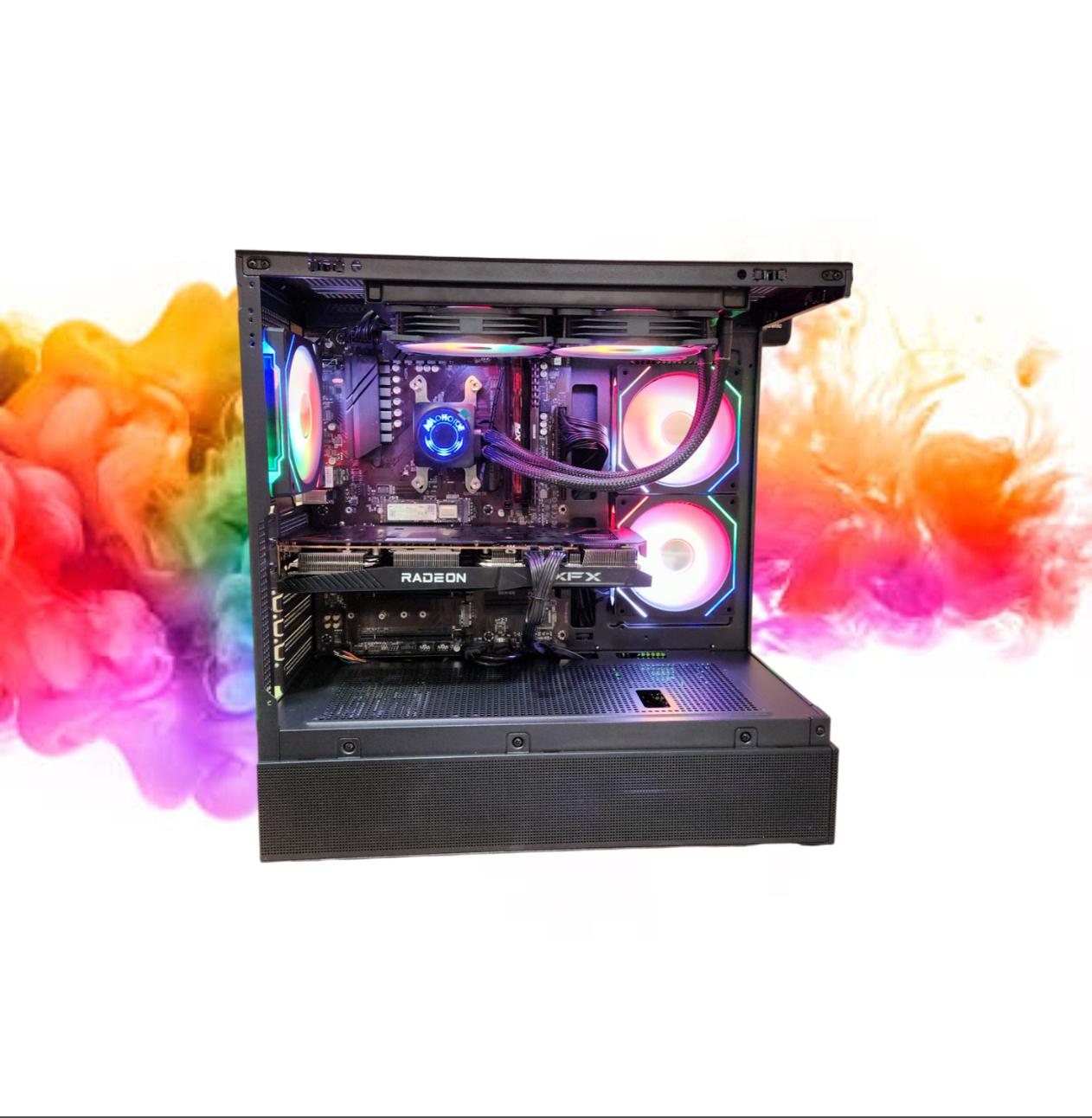 SALE: RX 6700 XT + Ryzen 5 5500 + 32GBs DDR4 RAM + 1TB SSD + 5 RGB Fans ( Black RGB Gaming PC )