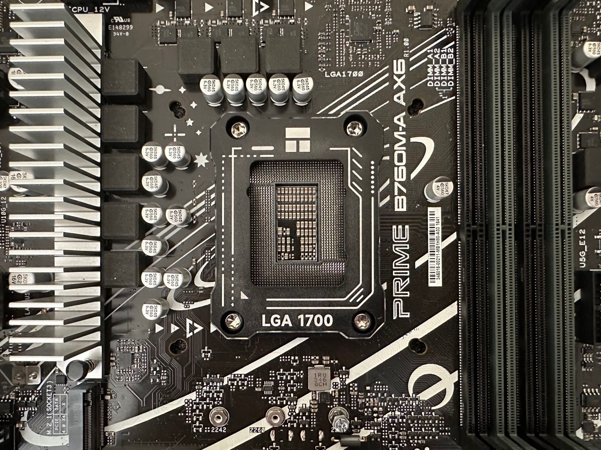 ASUS Prime B760M-A AX6 + LGA1700 Anti-Bend Contact Frame