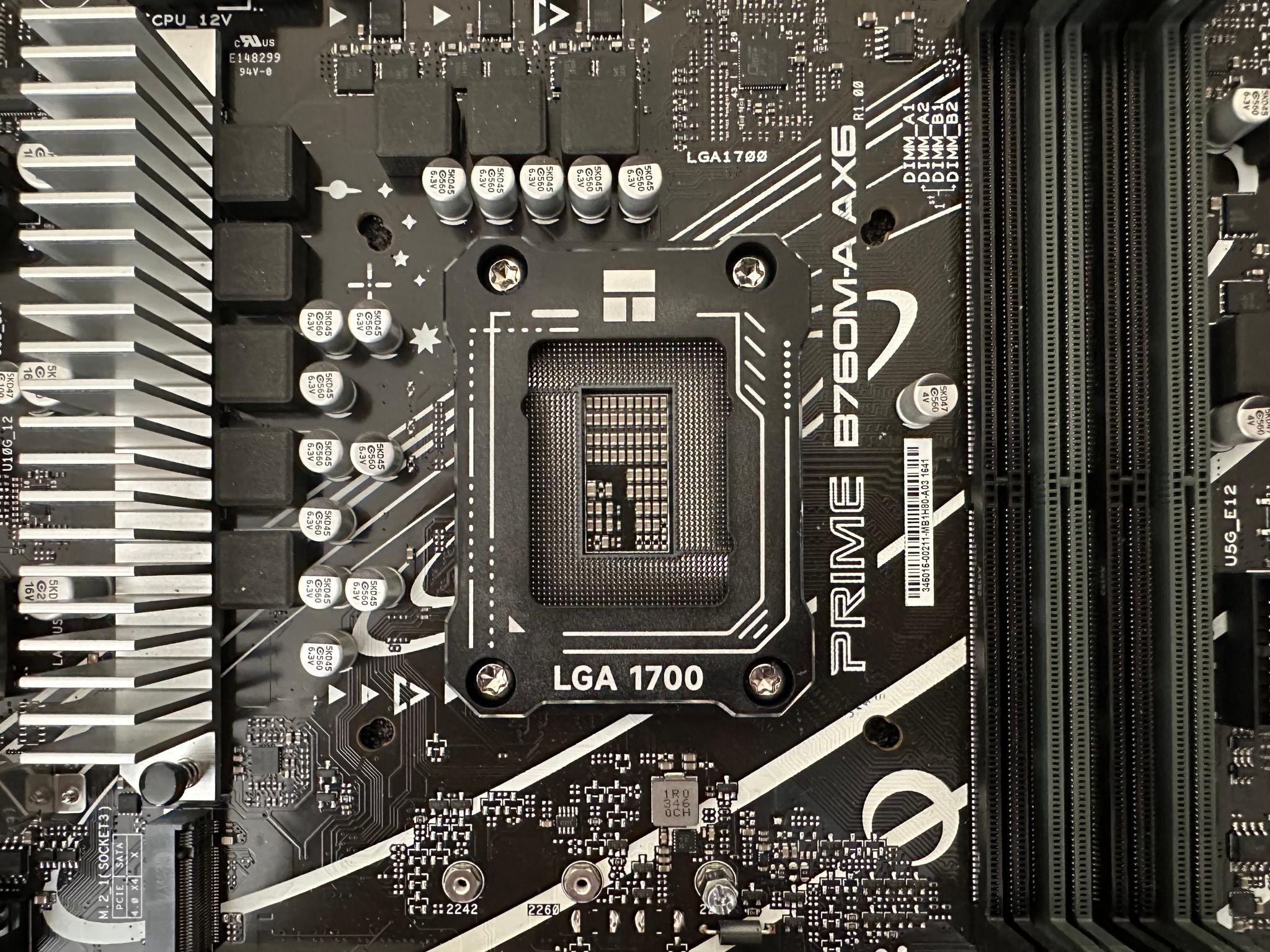ASUS Prime B760M-A AX6 + LGA1700 Anti-Bend Contact Frame