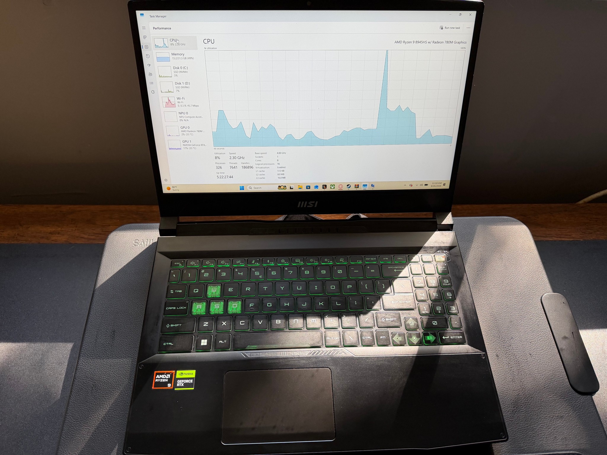 MSI Katana A15 AI B8VG Gaming Laptop – Ryzen 9 8945HS / RTX 4070 / 32GB RAM / 2TB SSD