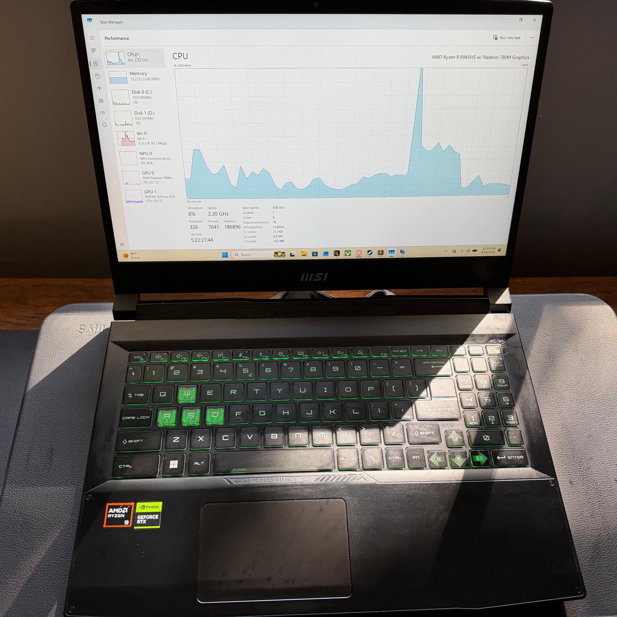 MSI Katana A15 AI B8VG Gaming Laptop – Ryzen 9 8945HS / RTX 4070 / 32GB RAM / 2TB SSD
