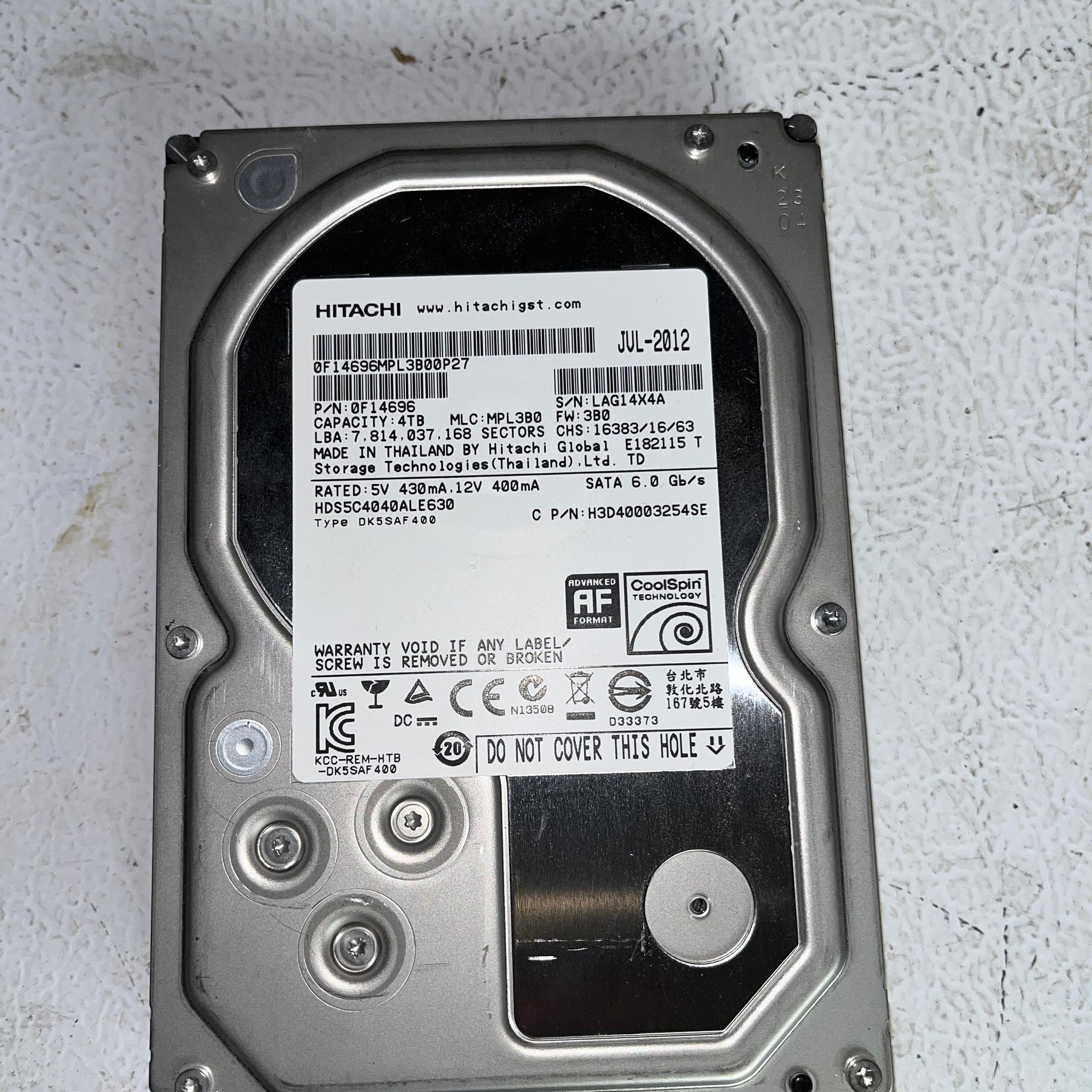 Hitachi Deskstar 5K4000 4TB 3.5" SATA Hard Drive – HDS5C4040ALE630 – Tested