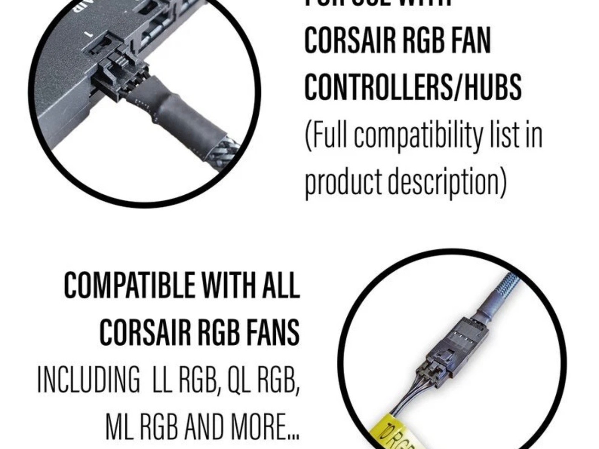 Corsair 4 Pin RGB Extension Cable  23” Inch ( SHIP TODAY )